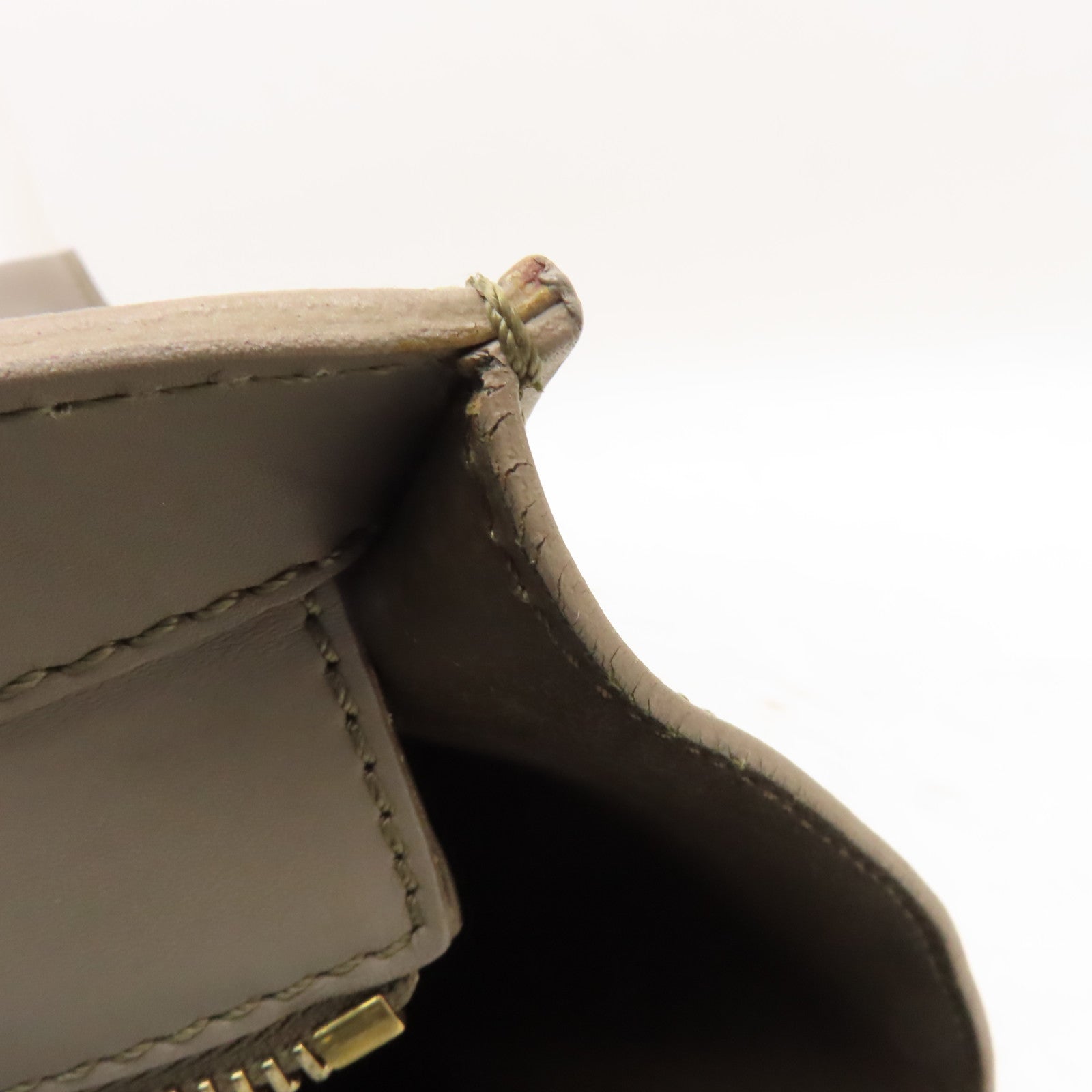CELINE 牛皮皮革Mini Luggage金扣手挽袋灰色