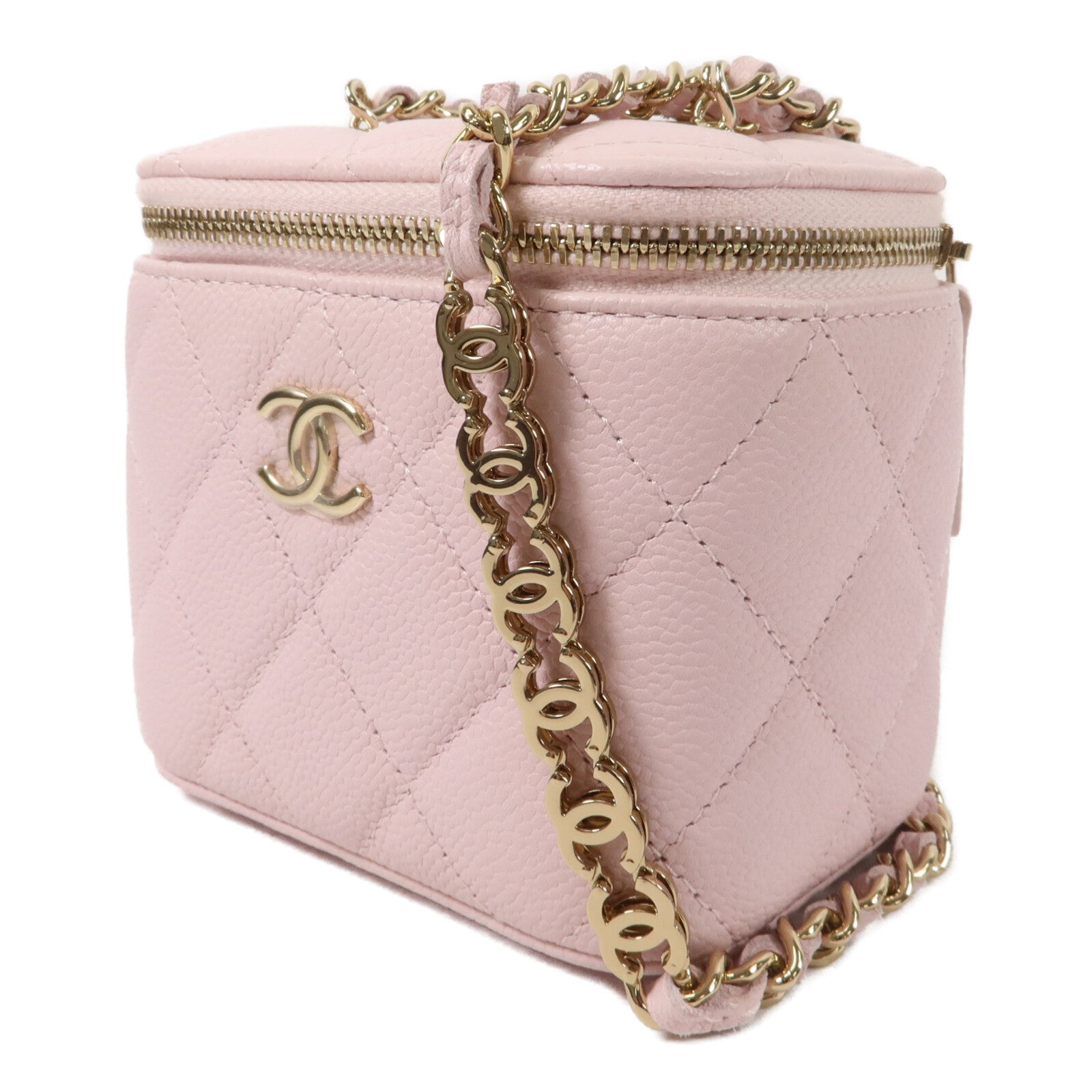CHANEL Grained Calfskin Mini Vanity Shoulder鏈帶肩背袋