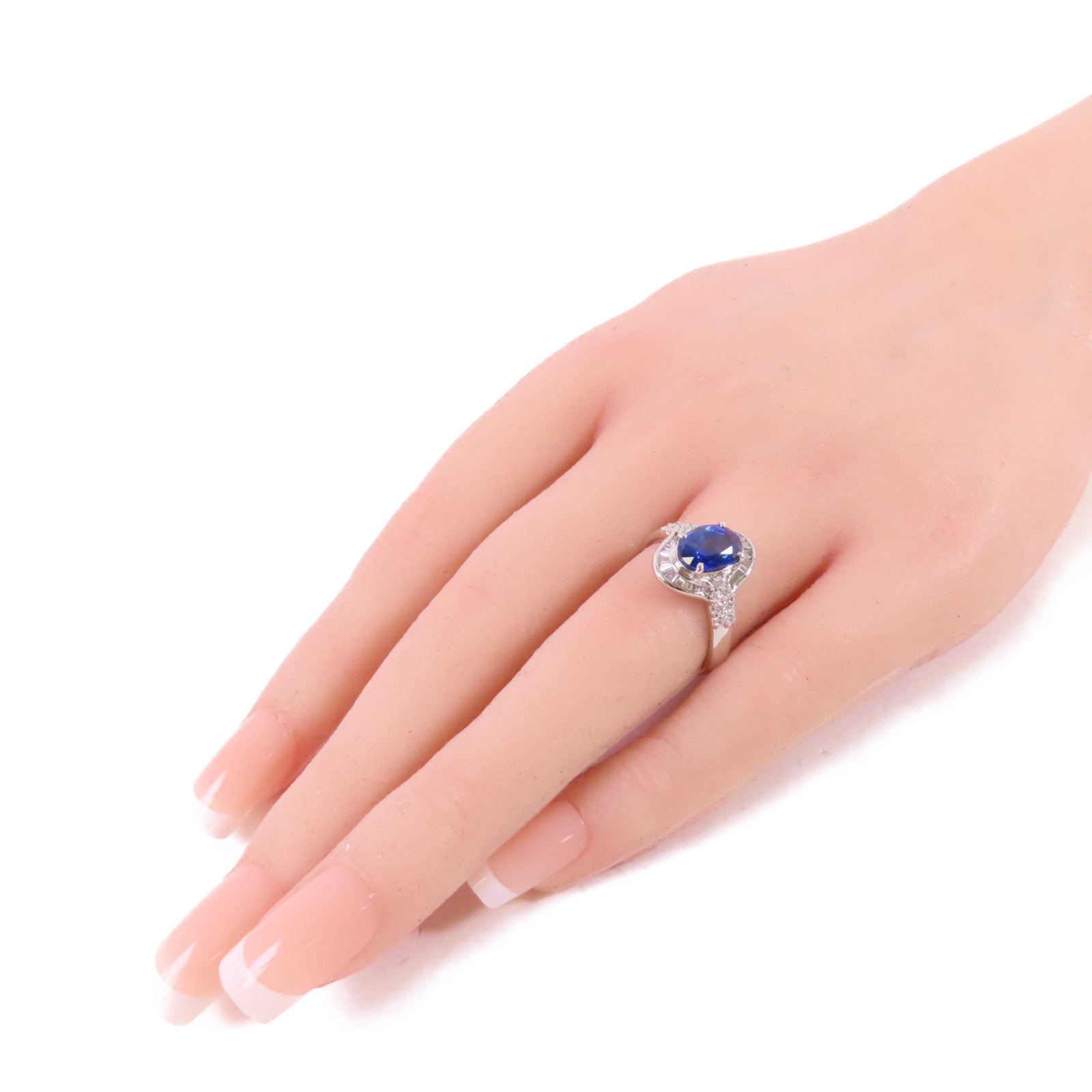 JEWELRY 【激減優惠】PT900鉑金/2.14ct藍寶石/0.47ct鑽石Sapphire/Diamond Ring戒指US#6
