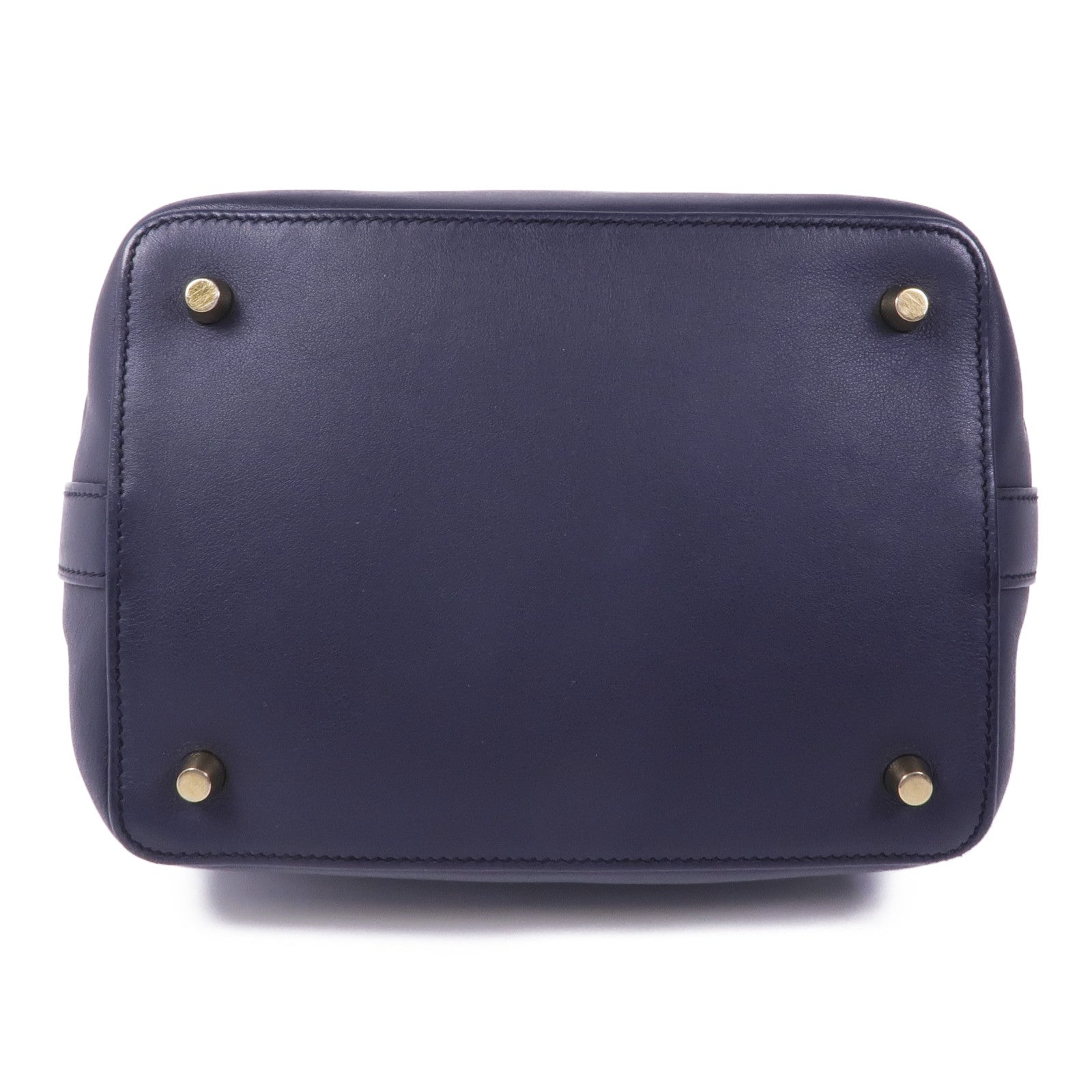 HERMES Swift皮革Tool Box 20金扣手挽肩背兩用袋Bleu Indigo