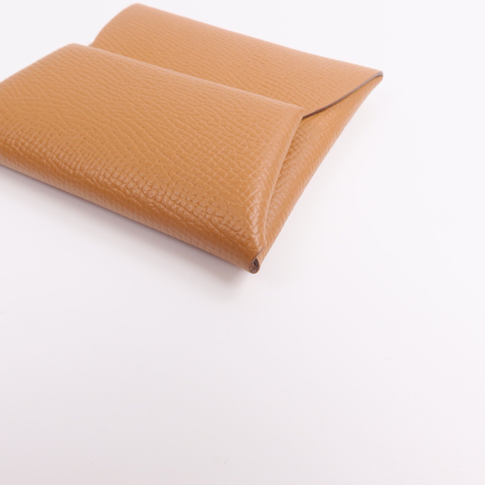 HERMES Epsom皮革Bastia零錢包Gold