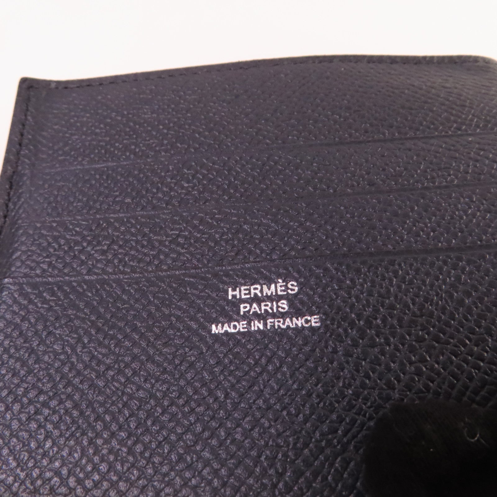 HERMES 【激減優惠】Epsom皮革Money Clip Wallet銀扣鈔夾錢包黑色
