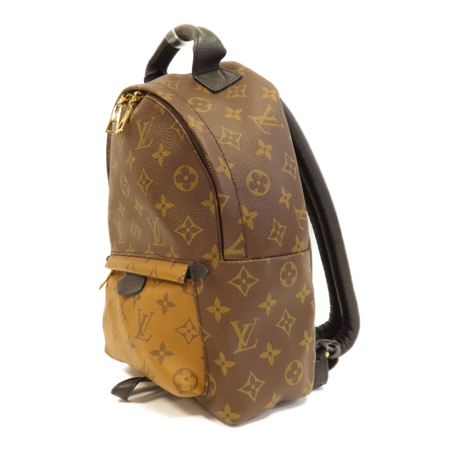 LOUIS VUITTON Monogram Reverse Palm Springs PM金扣背包啡色