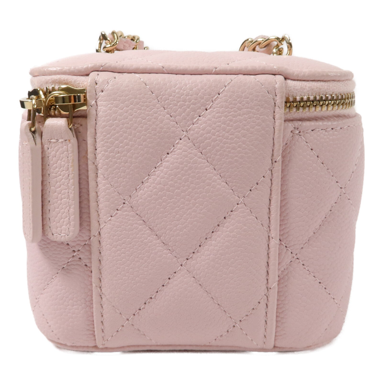 CHANEL Grained Calfskin Mini Vanity Shoulder鏈帶肩背袋
