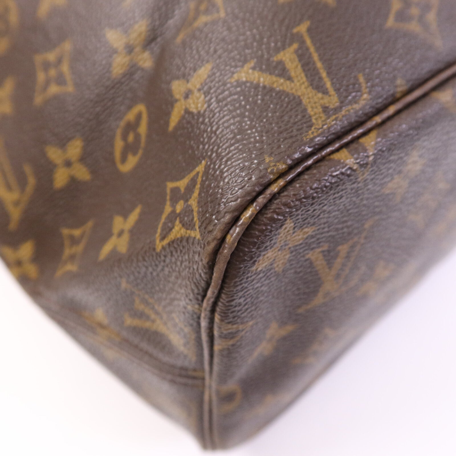 LOUIS VUITTON Monogram Neverfull MM金扣手挽袋