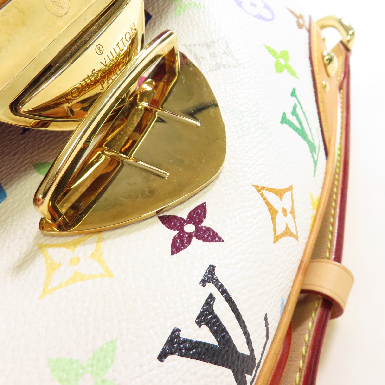 LOUIS VUITTON Monogram Multicolore Rita 2Way Shoulder Bag金扣手挽肩背兩用袋白色/彩色