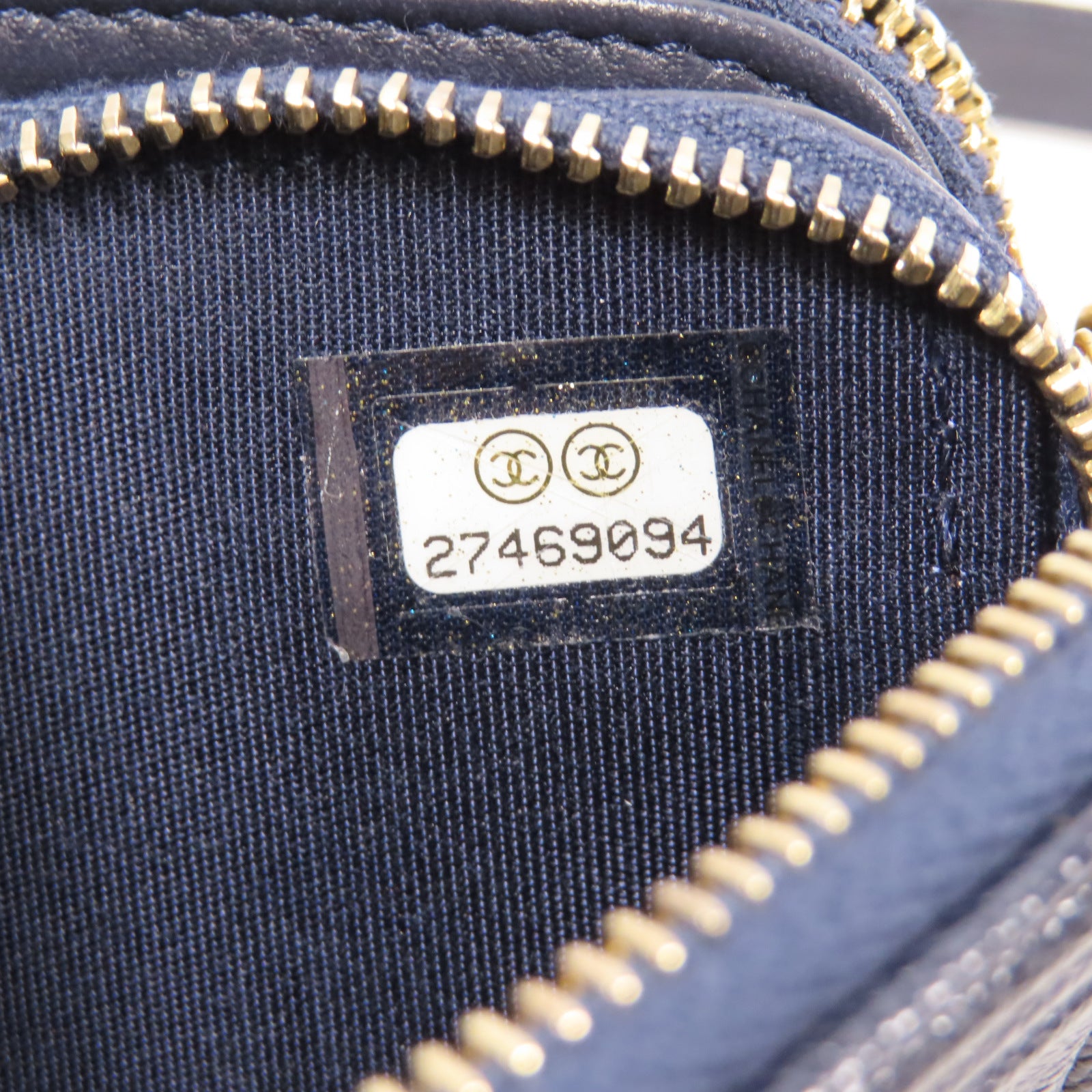 CHANEL 菱格Caviar皮革Chain Shoulder Bag金扣鏈帶肩背袋藍色