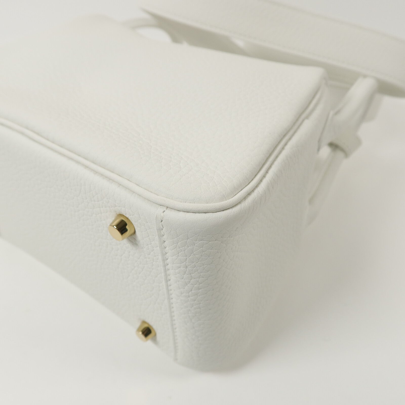 HERMES Clemence皮革Mini Lindy手挽肩背兩用袋New White