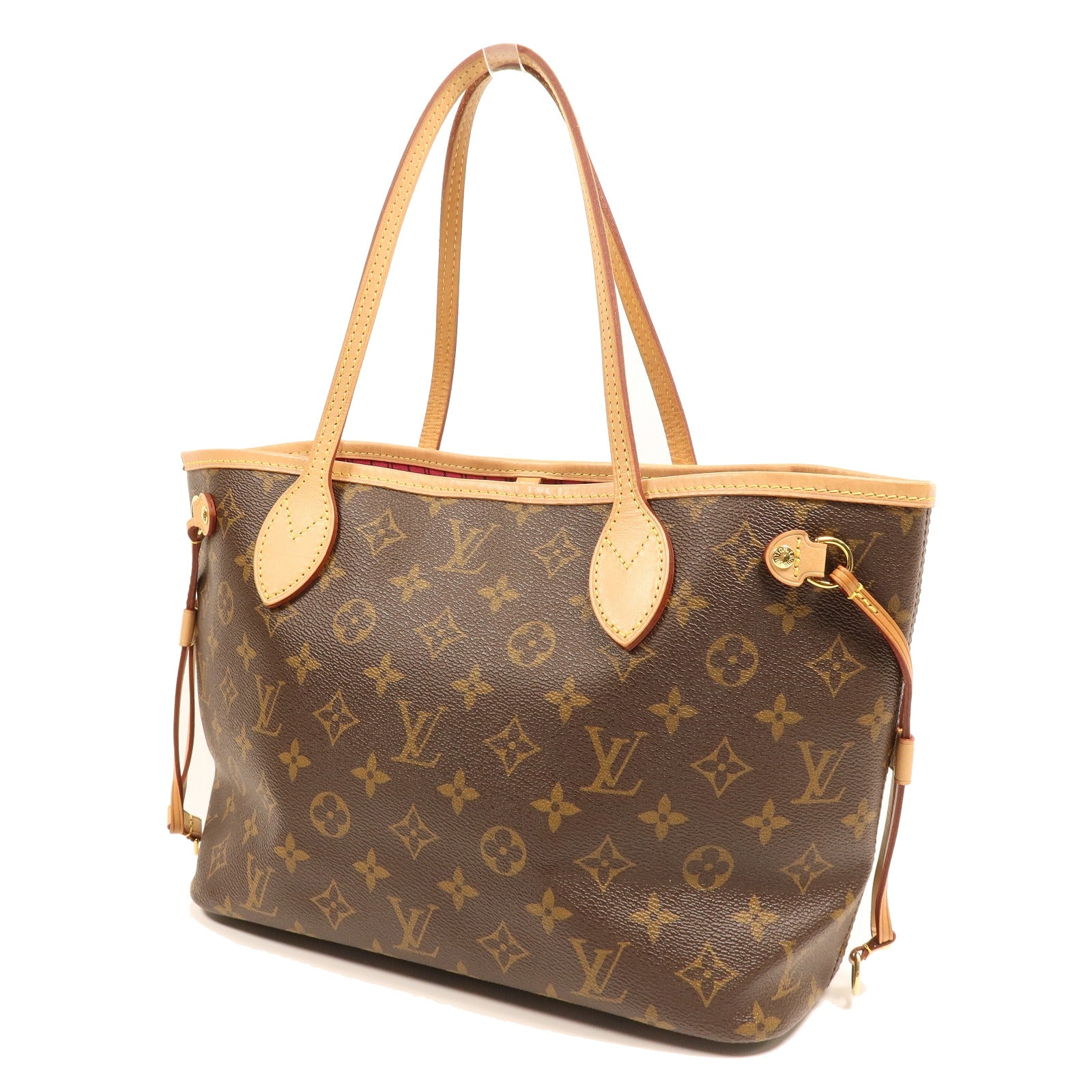 LOUIS VUITTON Monogram Neverfull PM金扣手挽袋