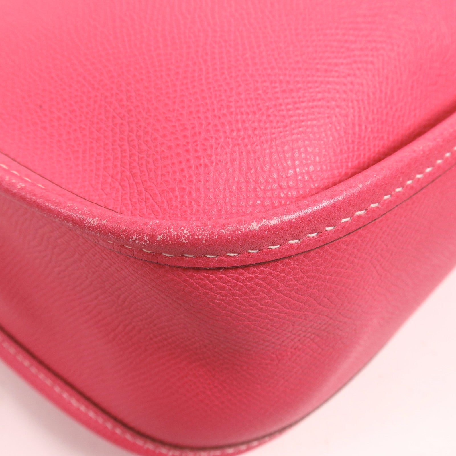 HERMES Epsom皮革Evelyne GM銀扣肩背袋Rose Tyrien