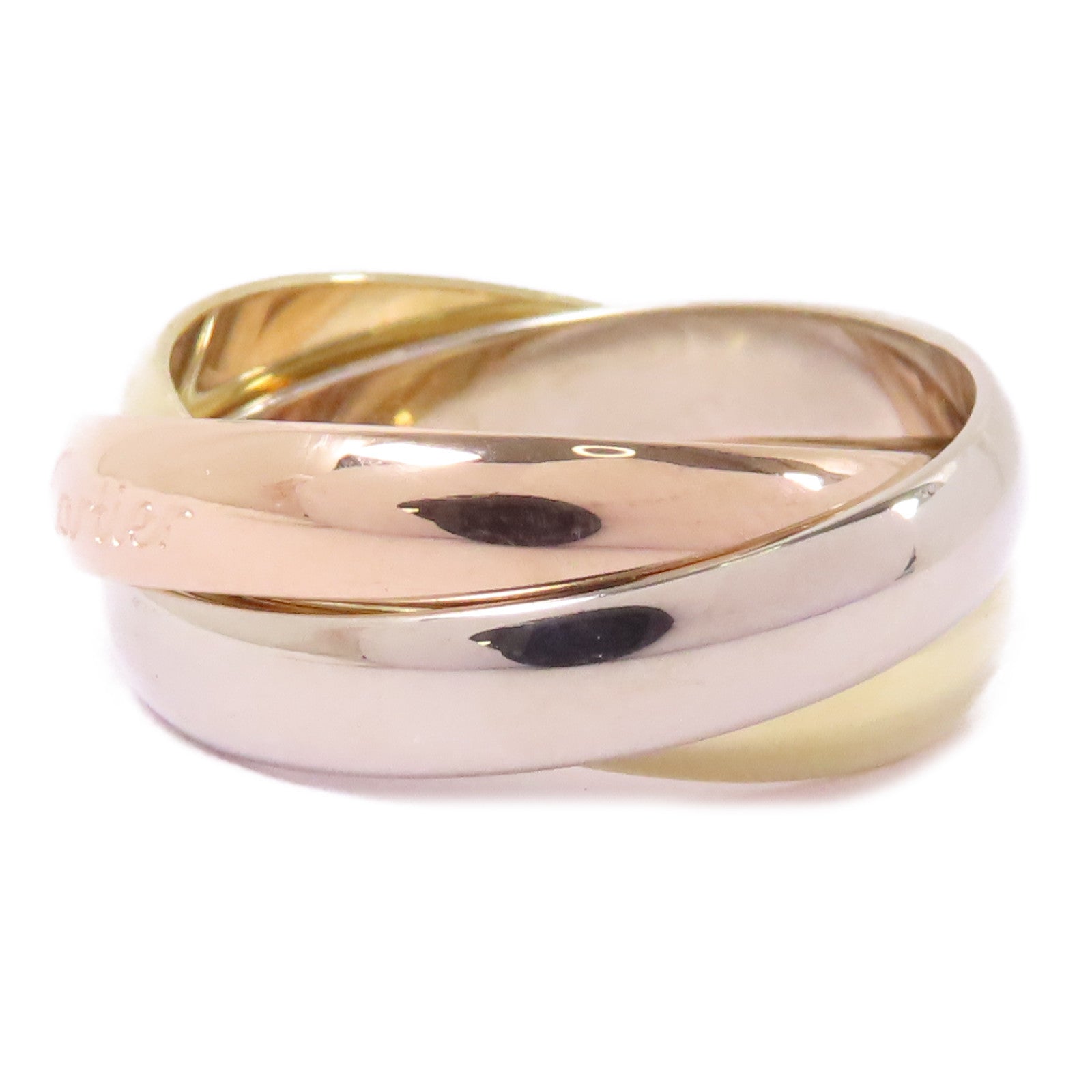 CARTIER 18K黃金/白金/玫瑰金Trinity Ring戒指Cartier#51/US#5.75