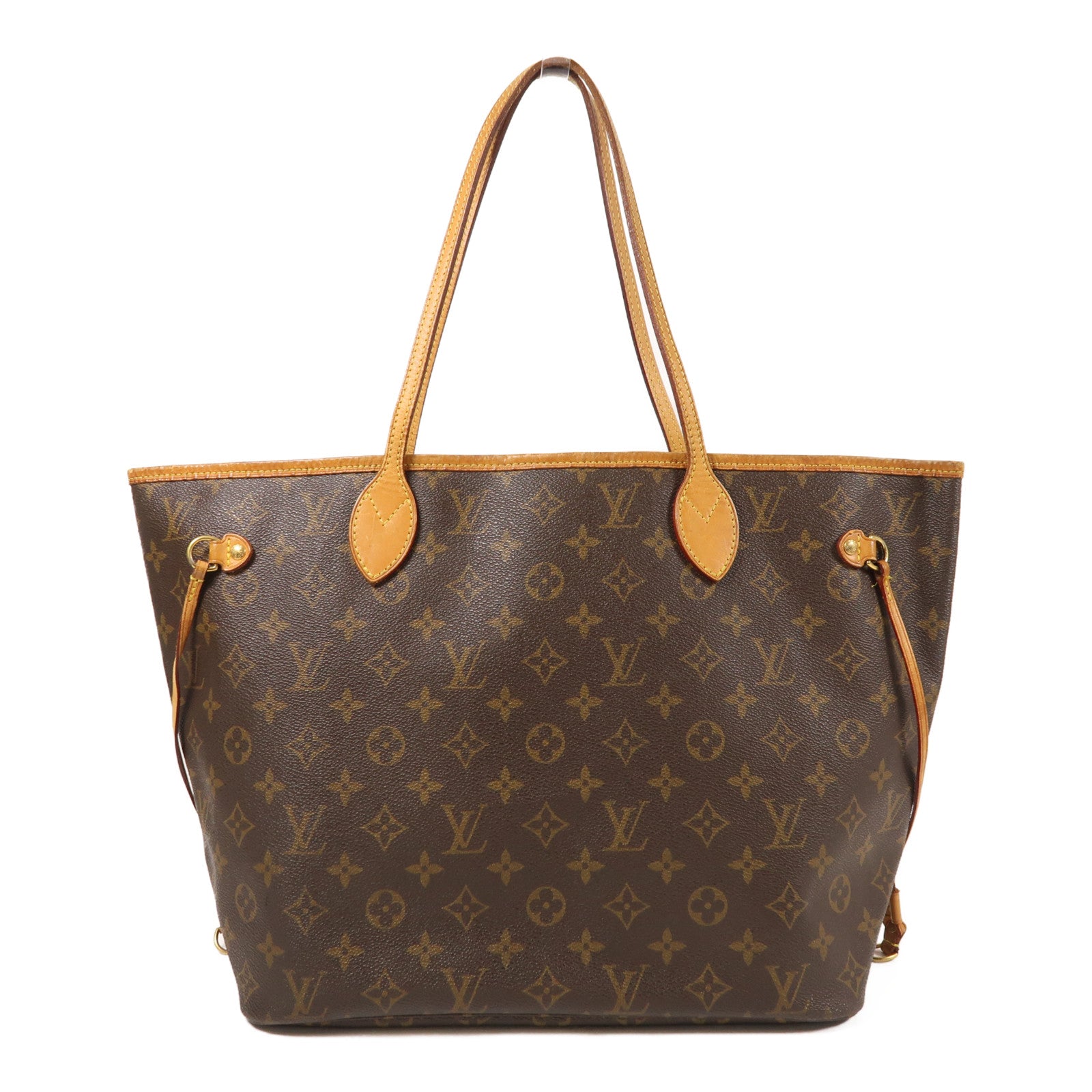 LOUIS VUITTON Monogram Neverfull MM金扣手挽袋