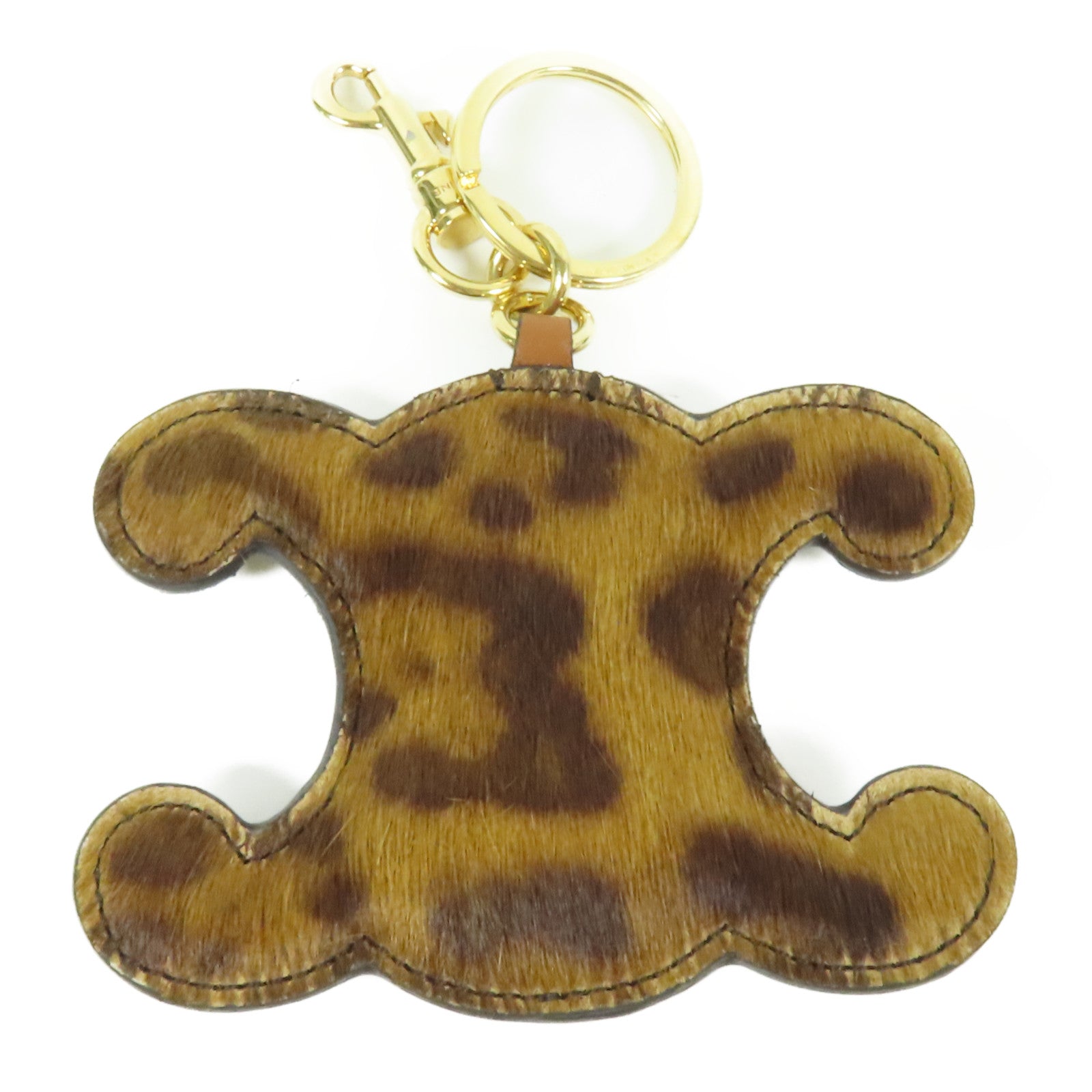 CELINE 馬毛Triomphe Pom Key Ring金扣鎖匙扣