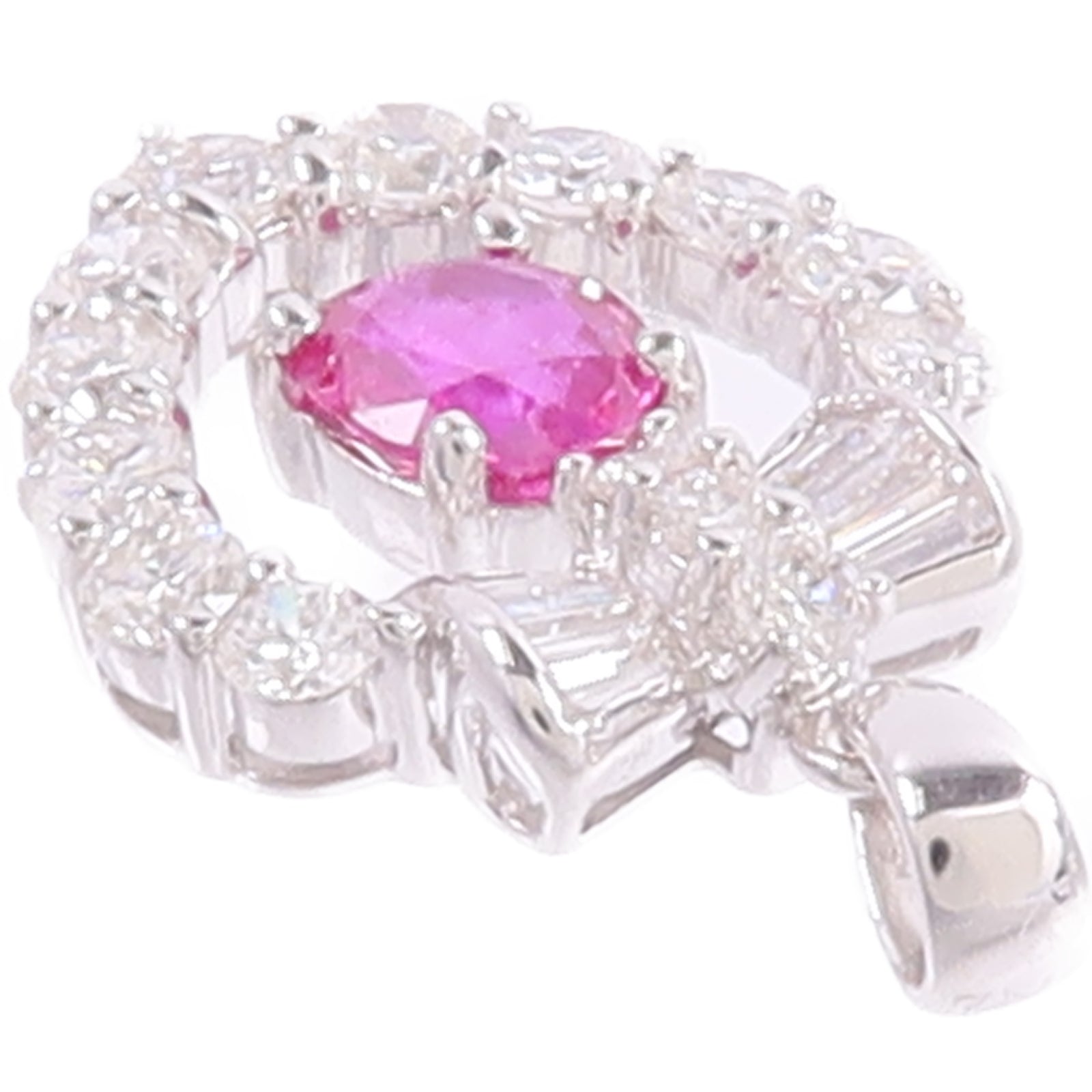 JEWELRY 18K白金Ruby Diamond Pendant Top紅寶石/鑽石吊墜