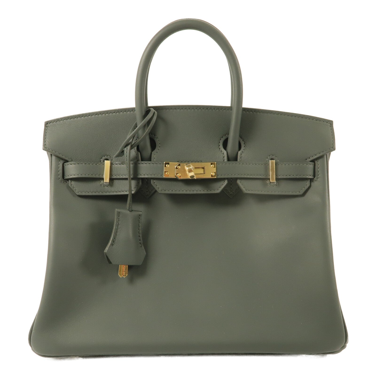 HERMES Swift皮革Birkin 25手挽袋Vert Mangrove