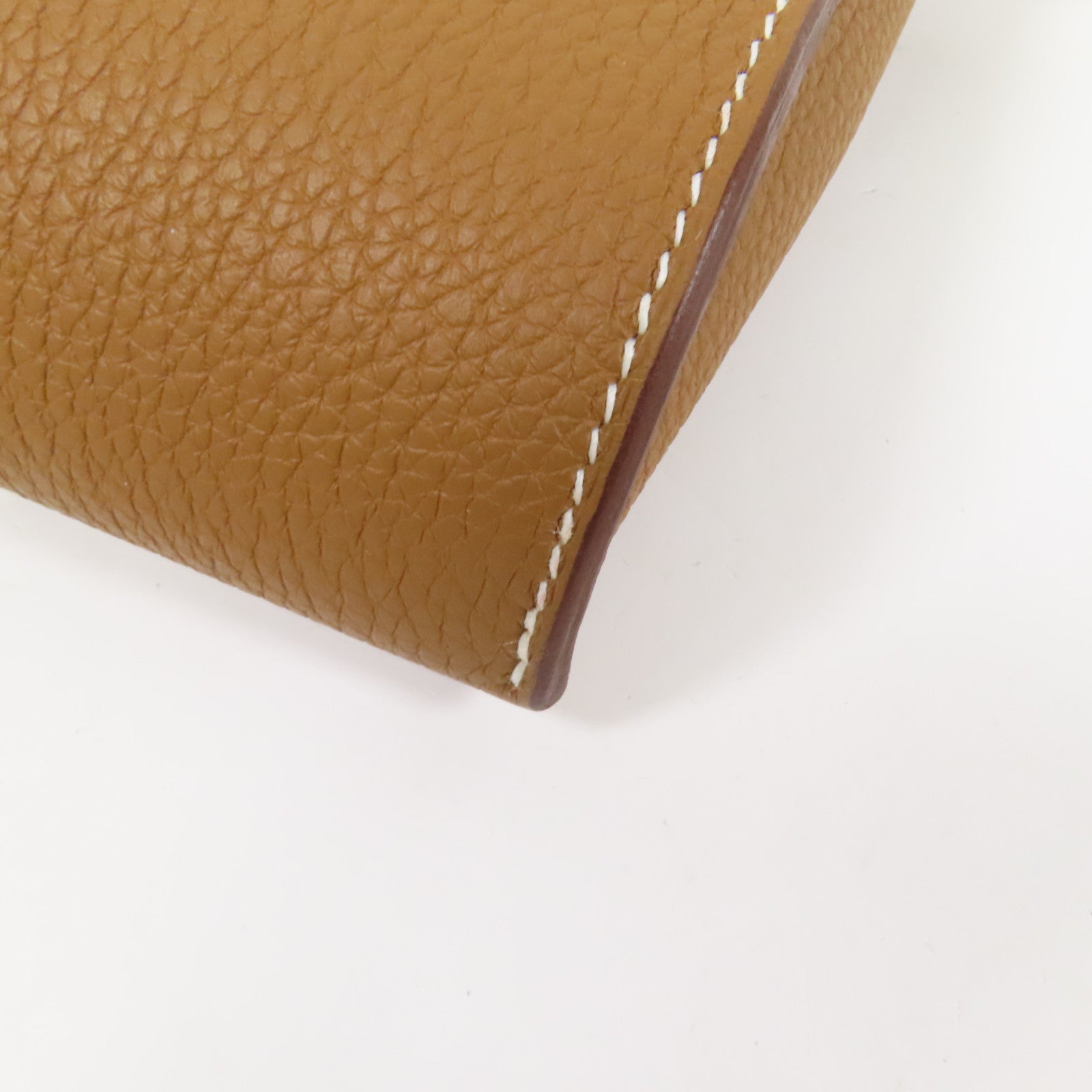 HERMES Togo皮革Videpoches銀扣肩背袋Gold