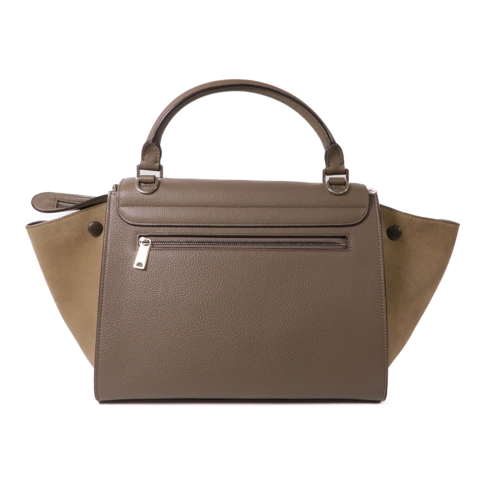 CELINE 牛皮皮革Trapeze銀扣手挽肩背兩用袋