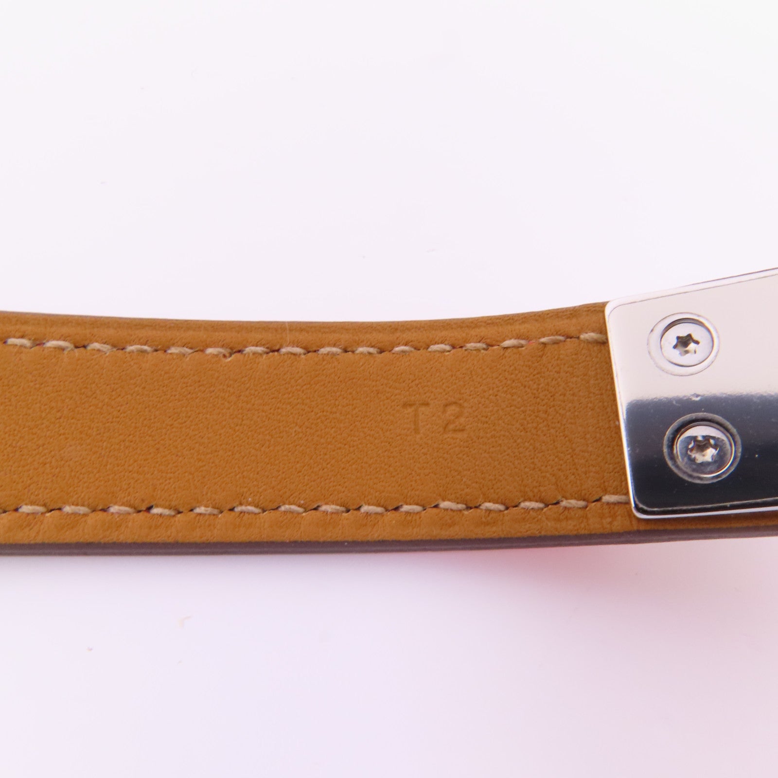 HERMES Epsom皮革Bracelet銀扣手帶