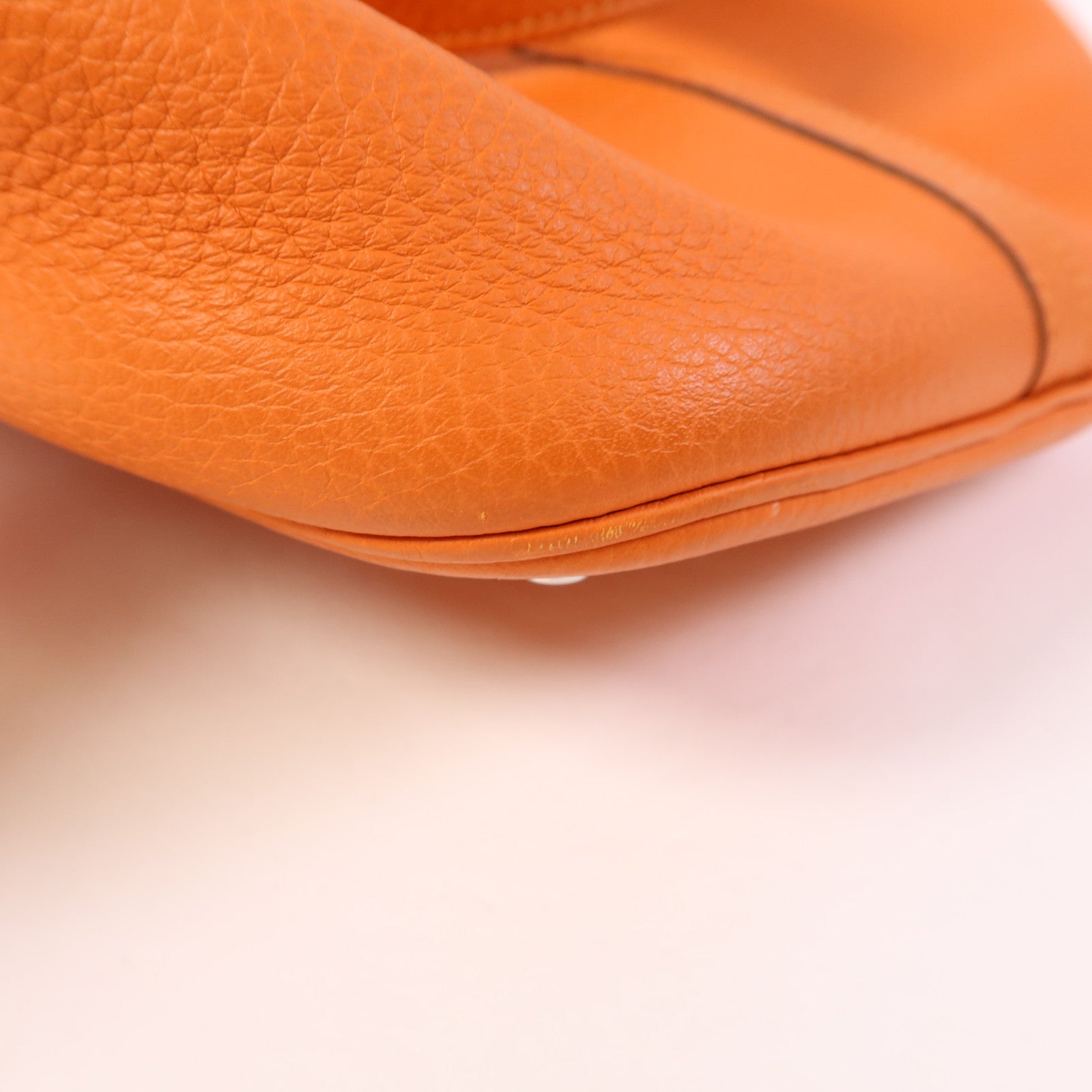 HERMES Clemence皮革Picotin GM銀扣手挽袋Orange