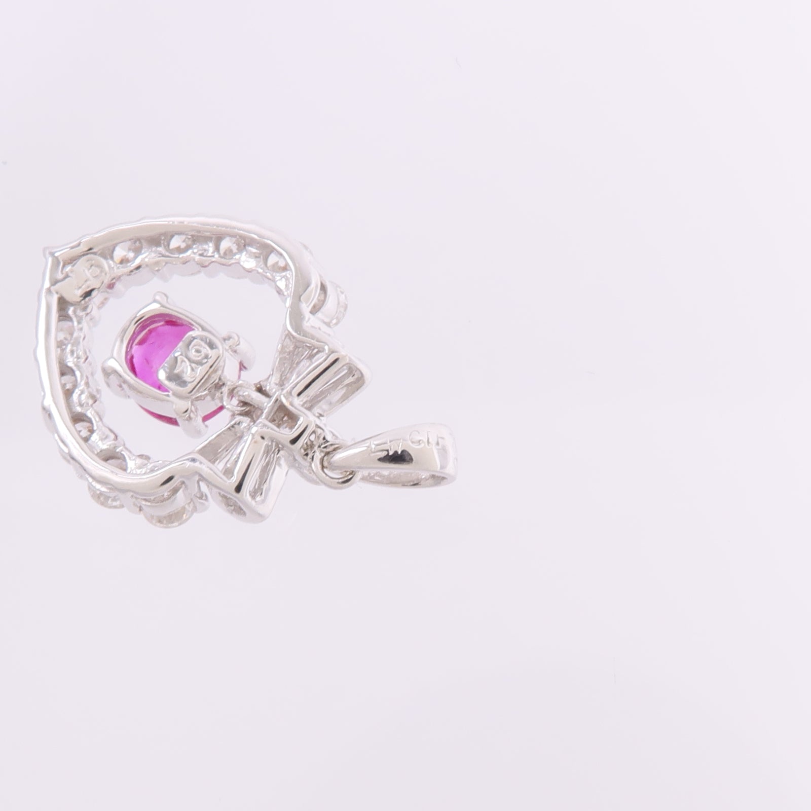 JEWELRY 18K白金Ruby Diamond Pendant Top紅寶石/鑽石吊墜