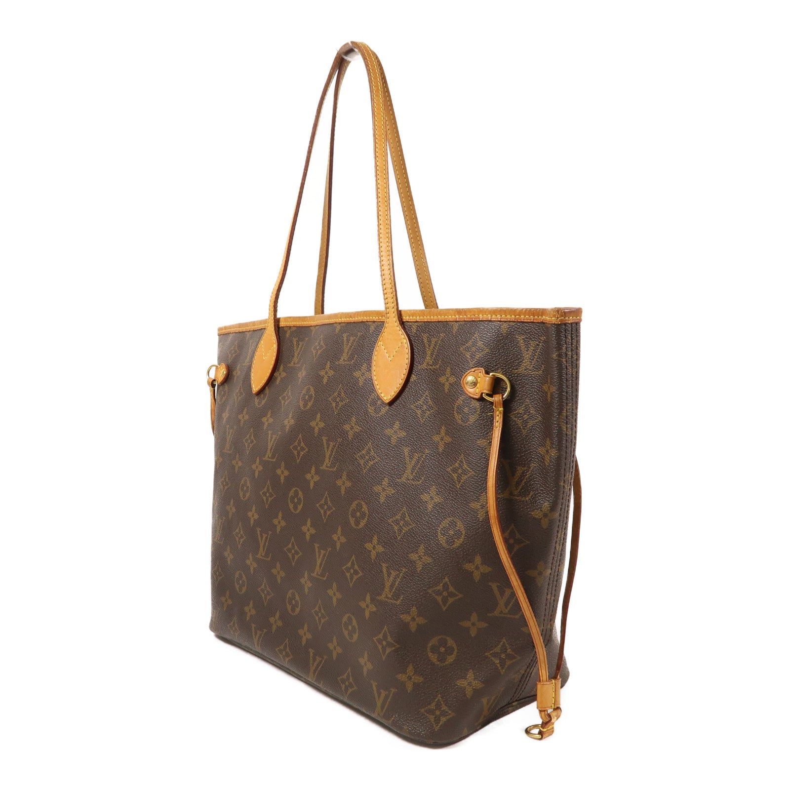 LOUIS VUITTON Monogram Neverfull MM金扣手挽袋