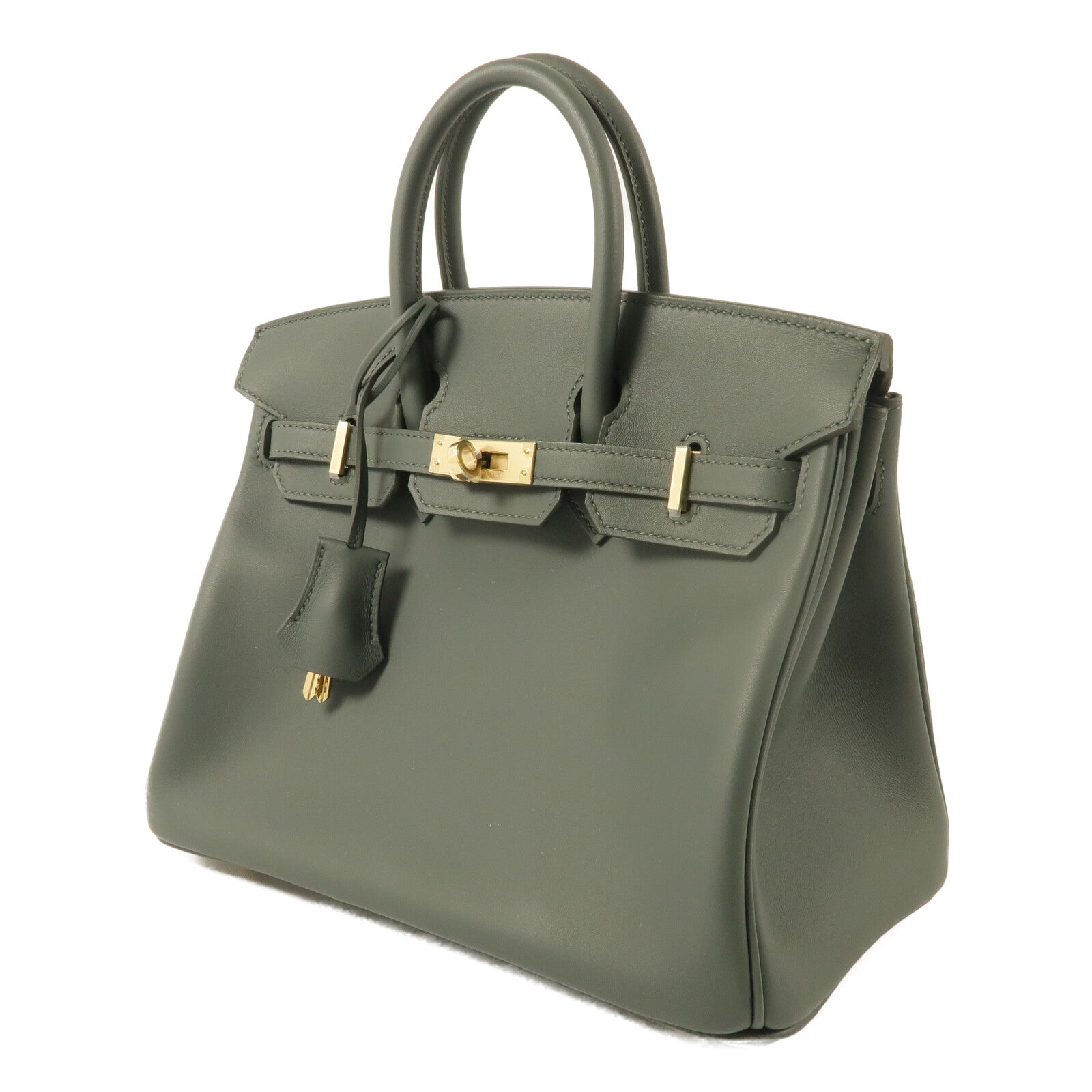 HERMES Swift皮革Birkin 25手挽袋Vert Mangrove