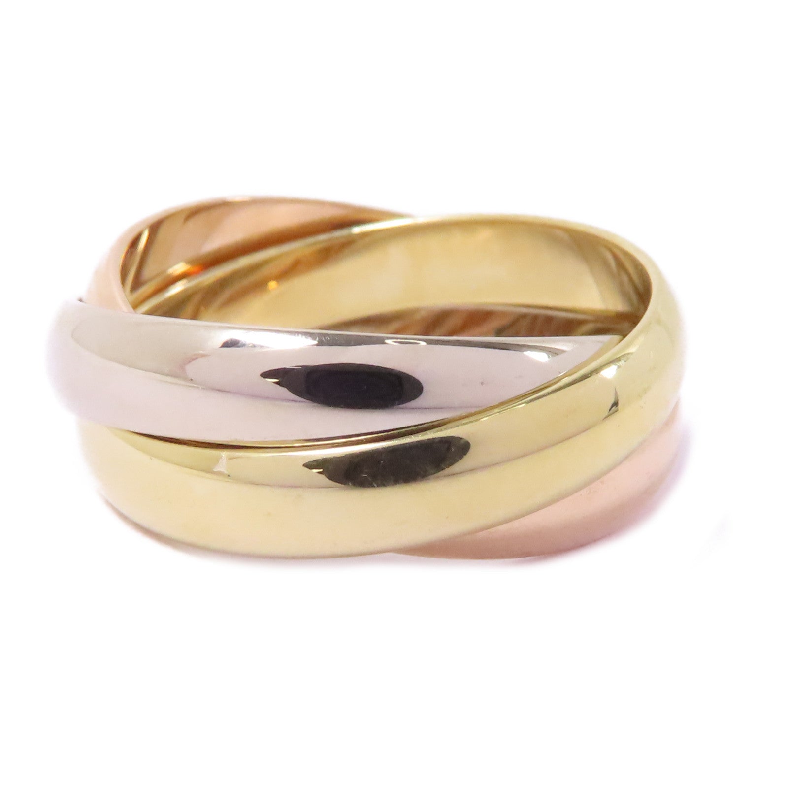 CARTIER 18K黃金/白金/玫瑰金Trinity Ring戒指Cartier#51/US#5.75
