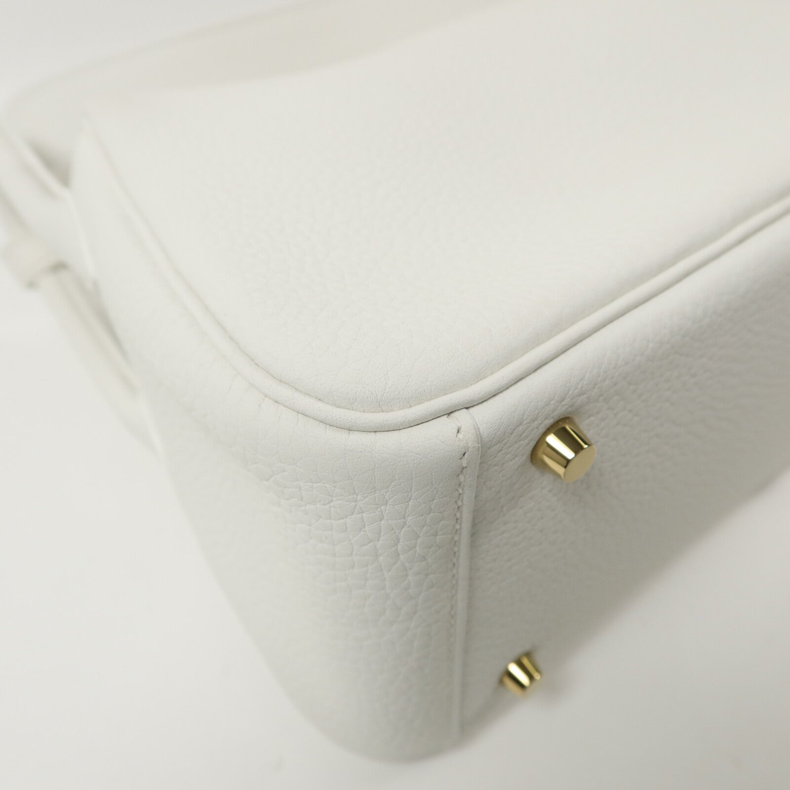 HERMES Clemence皮革Mini Lindy手挽肩背兩用袋New White