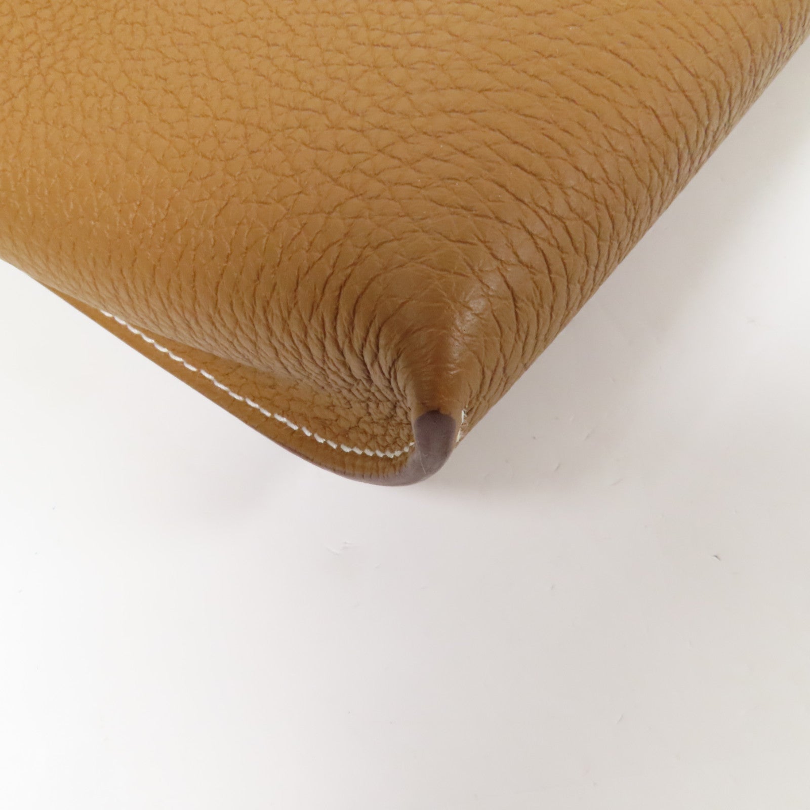 HERMES Togo皮革Videpoches銀扣肩背袋Gold