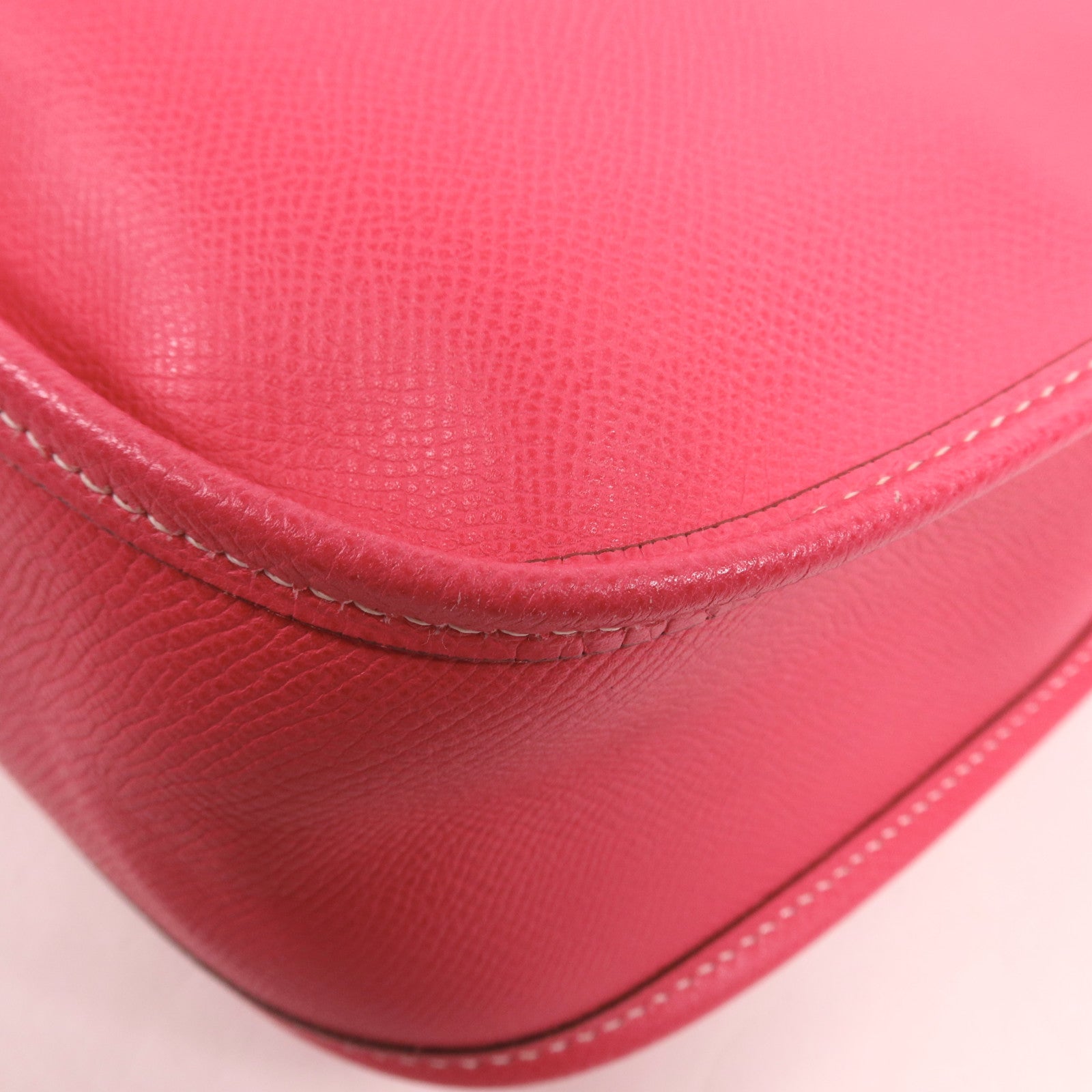 HERMES Epsom皮革Evelyne GM銀扣肩背袋Rose Tyrien