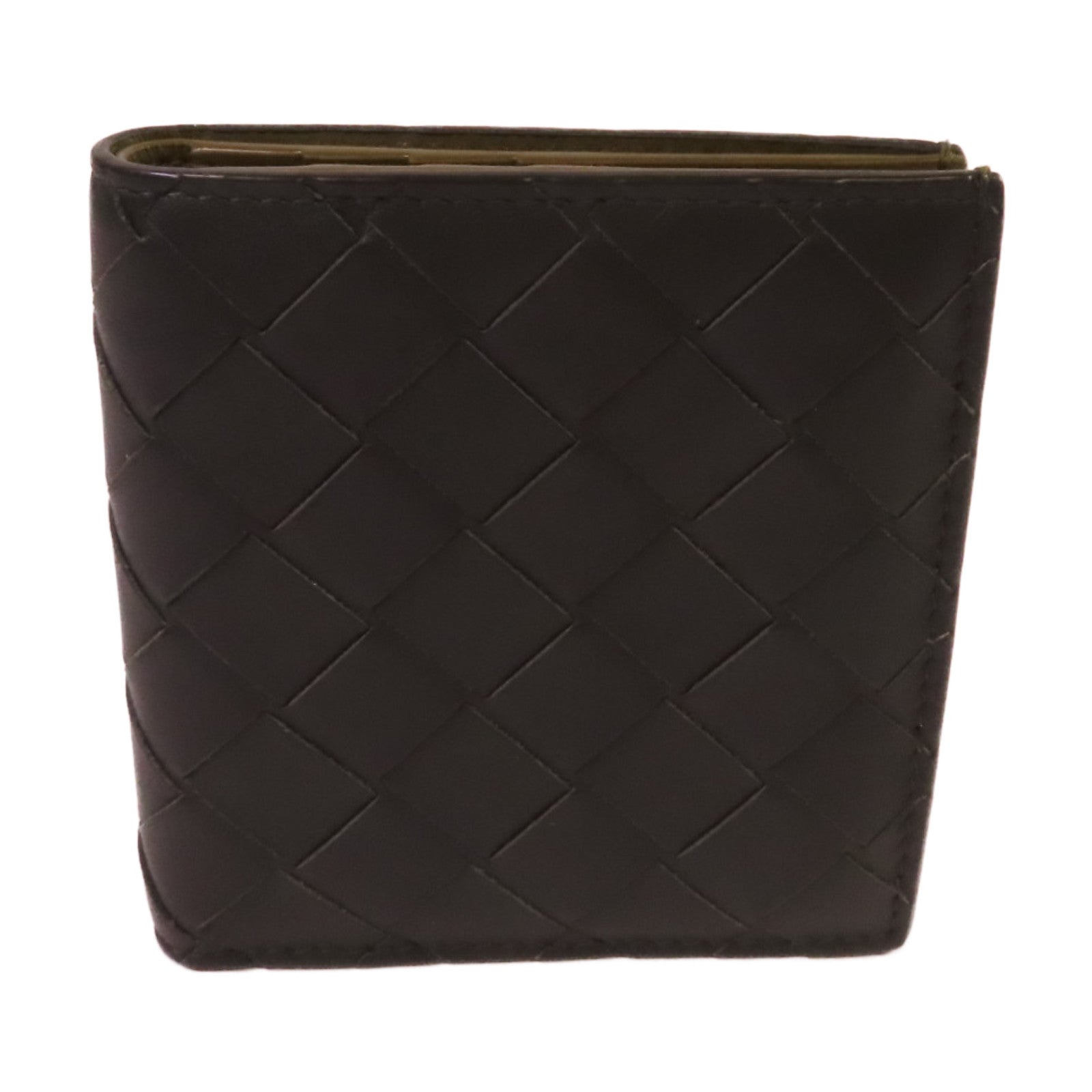BOTTEGA VENETA 織紋皮革Short Wallet短錢包黑色/軍綠色