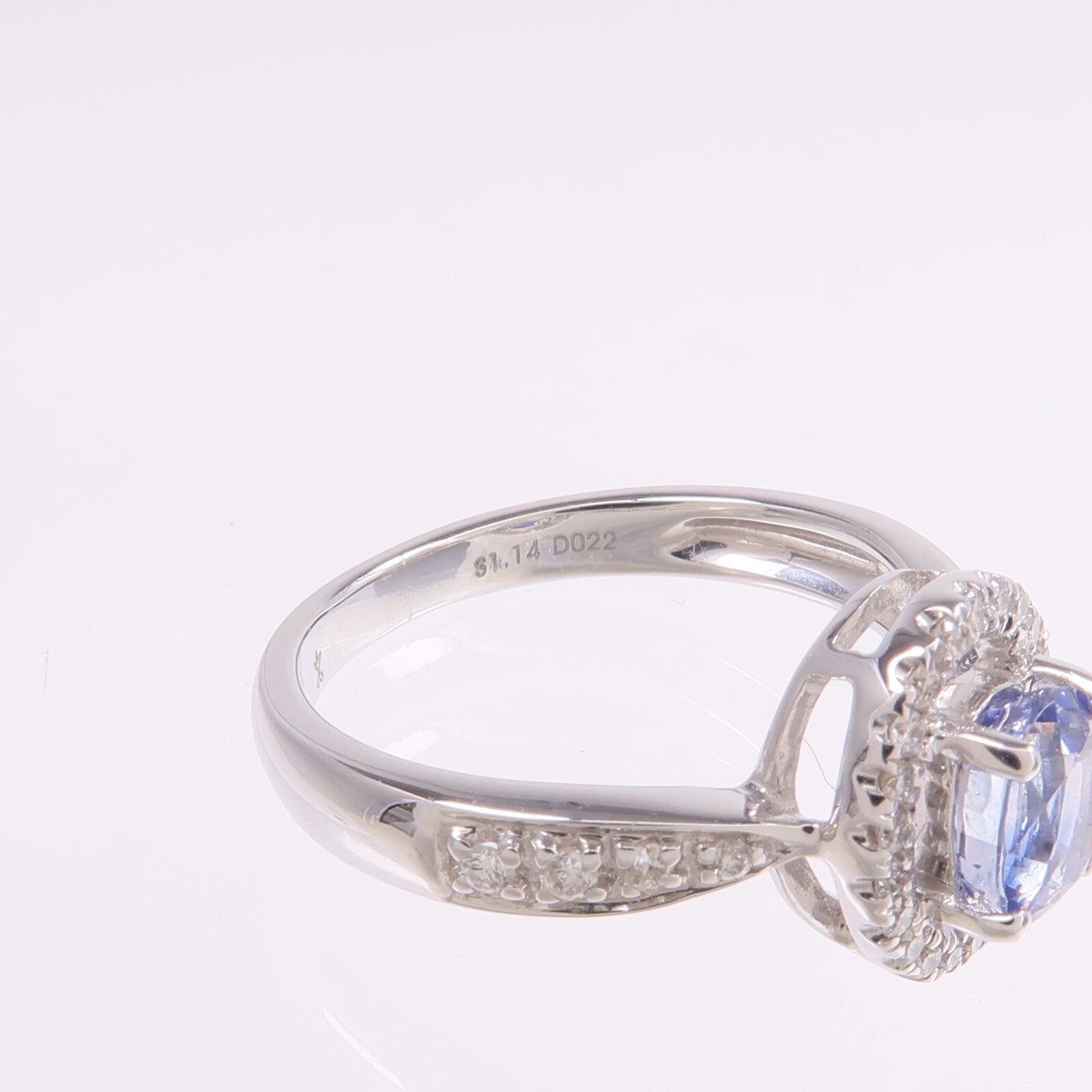 JEWELRY 18K白金Sapphire Diamond Ring藍寶石/鑽石戒指US#6.25