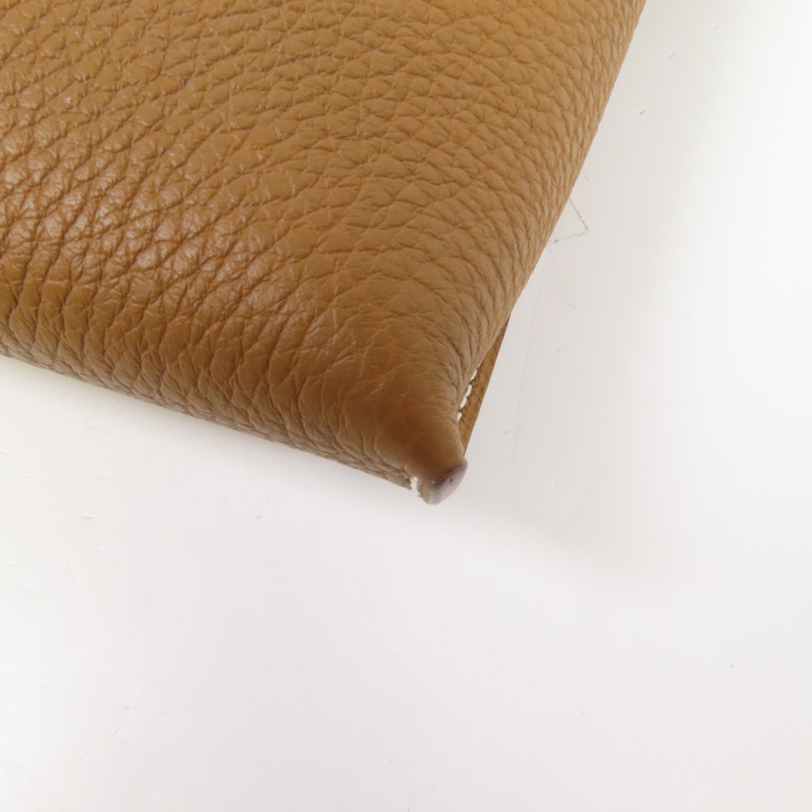 HERMES Togo皮革Videpoches銀扣肩背袋Gold