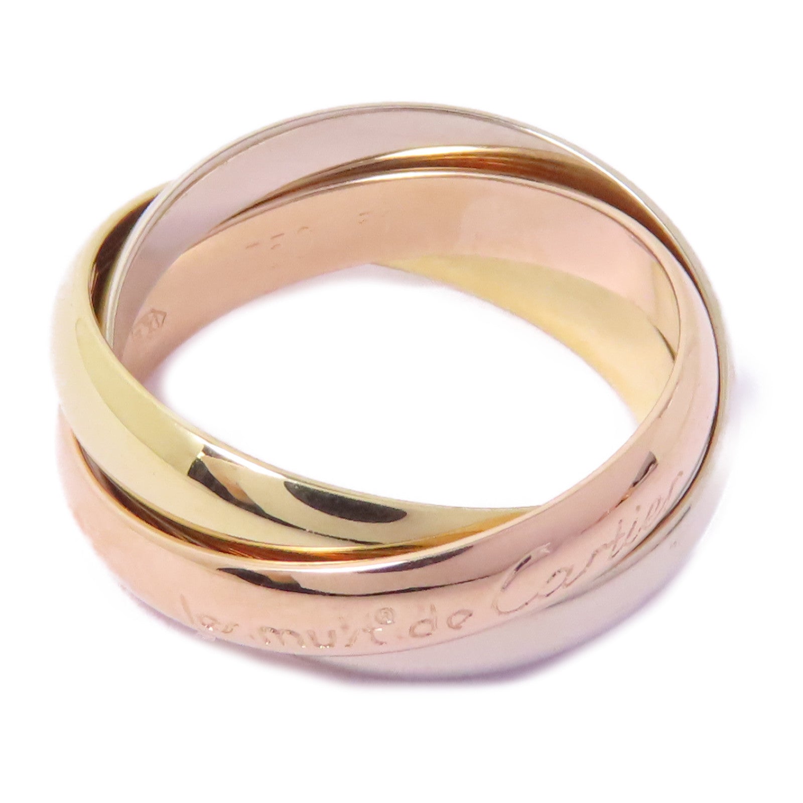 CARTIER 18K黃金/白金/玫瑰金Trinity Ring戒指Cartier#51/US#5.75