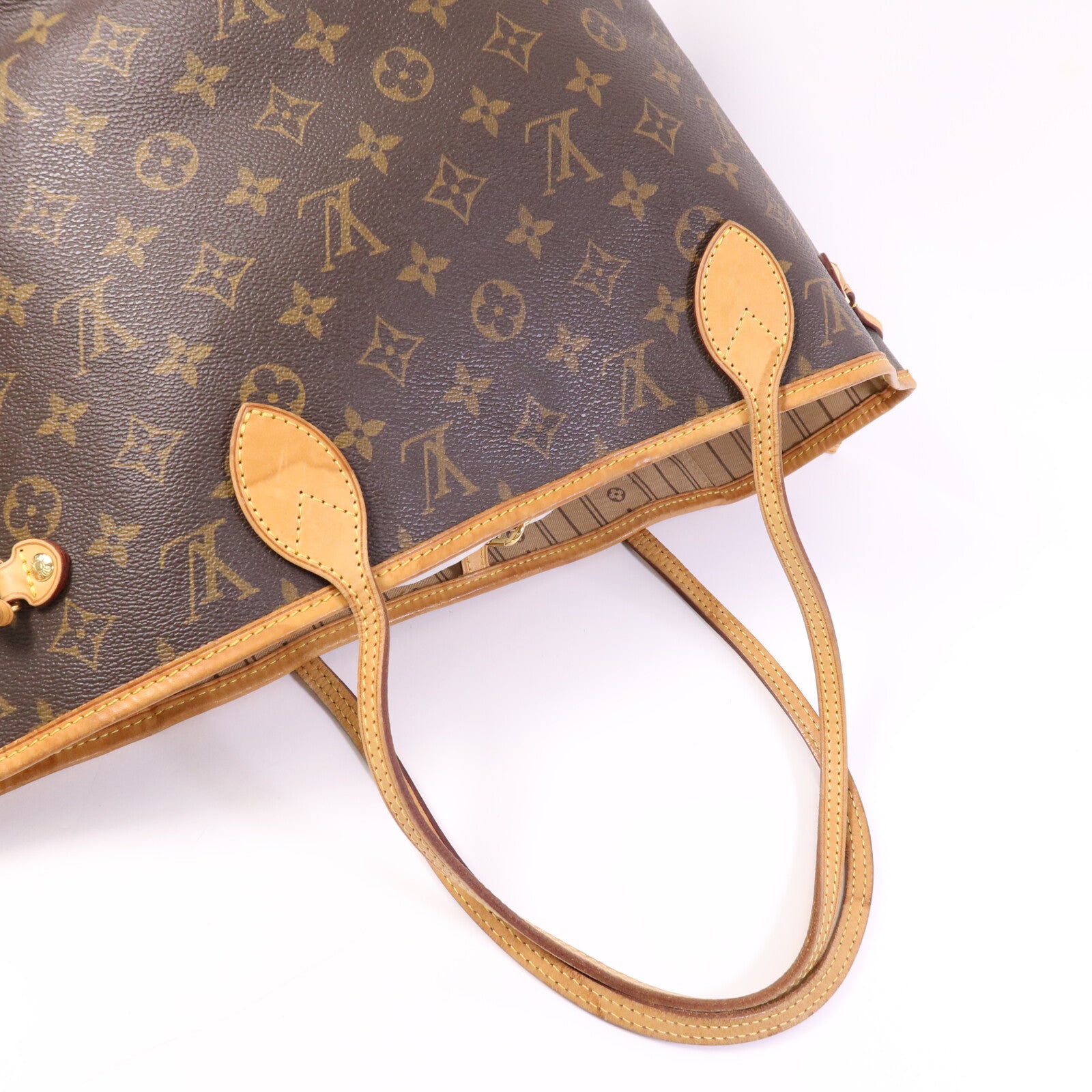 LOUIS VUITTON Monogram Neverfull MM金扣手挽袋