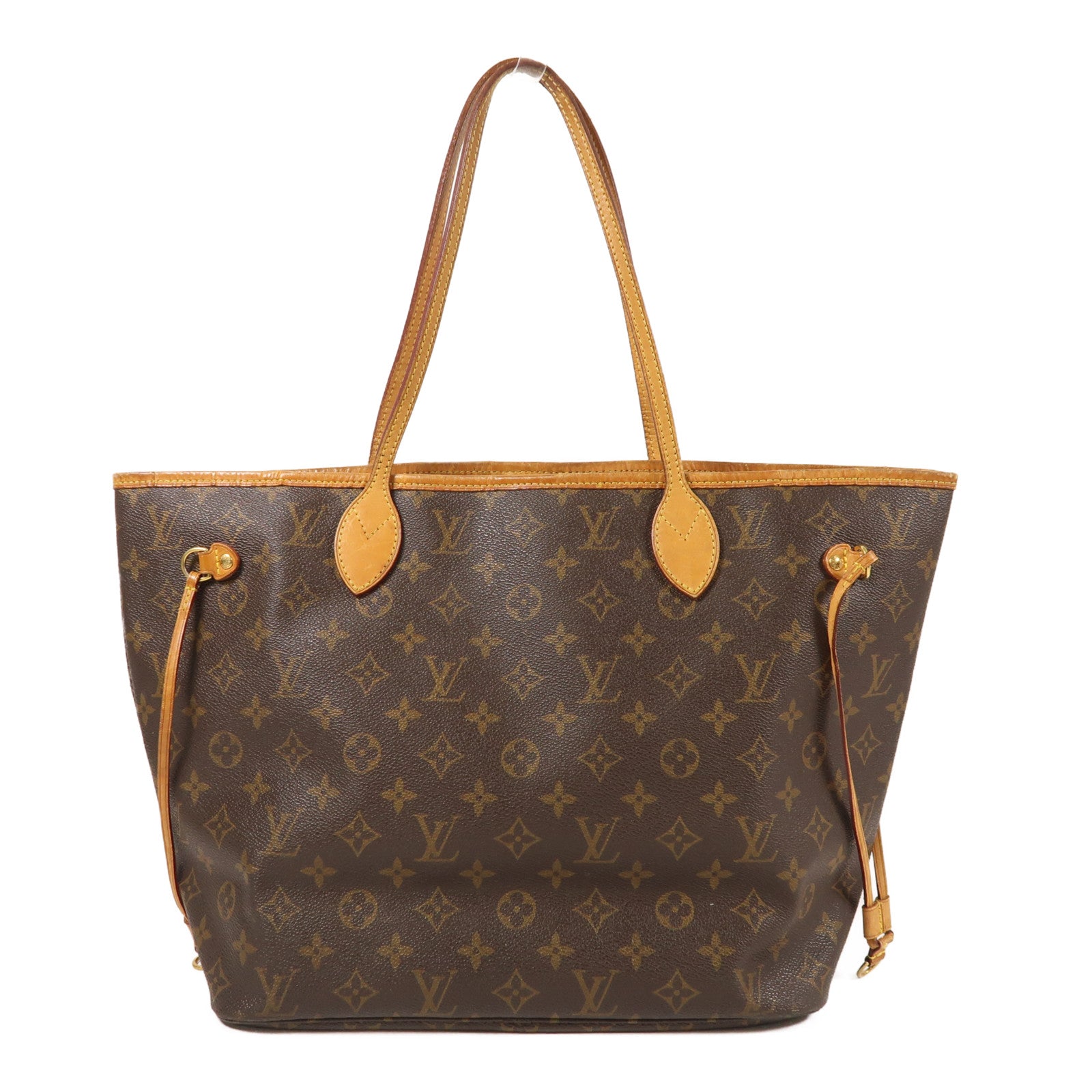 LOUIS VUITTON Monogram Neverfull MM金扣手挽袋