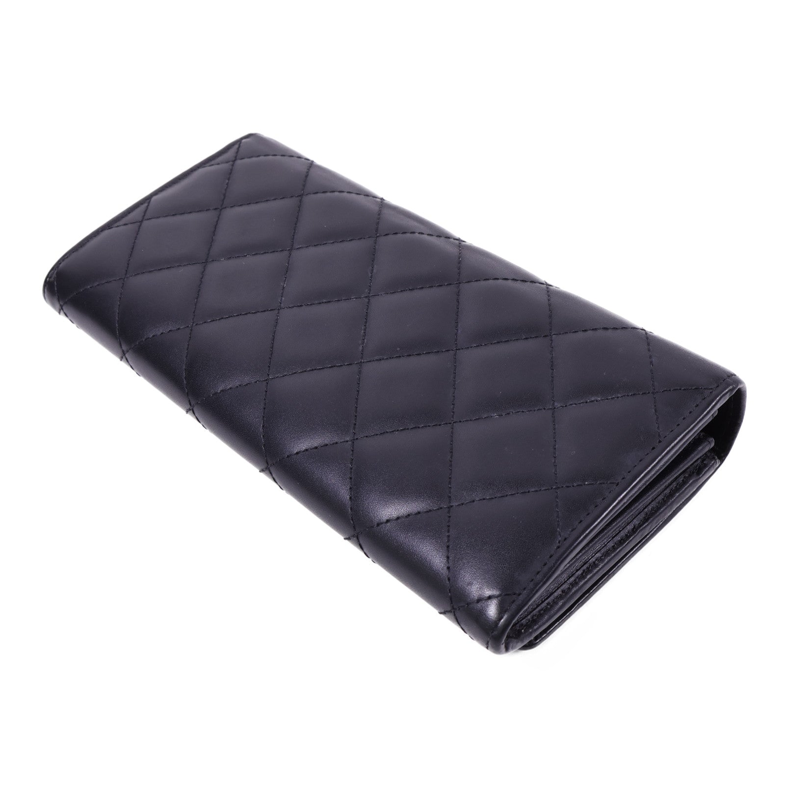 CHANEL 牛皮皮革Cambon Long Wallet銀扣長錢包