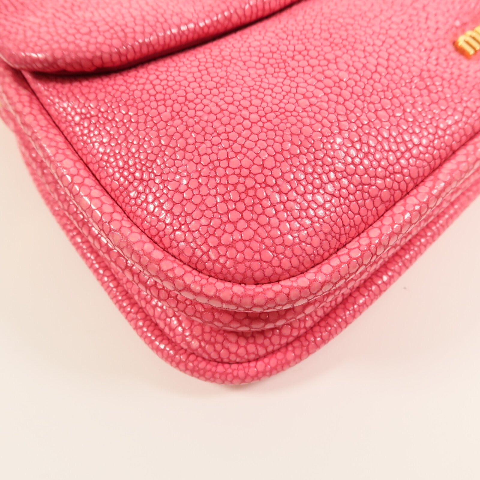 Miu Miu 【激減優惠】牛皮皮革Shoulder Bag金扣鏈帶肩背袋