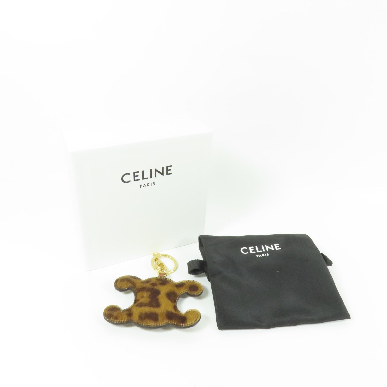 CELINE 馬毛Triomphe Pom Key Ring金扣鎖匙扣