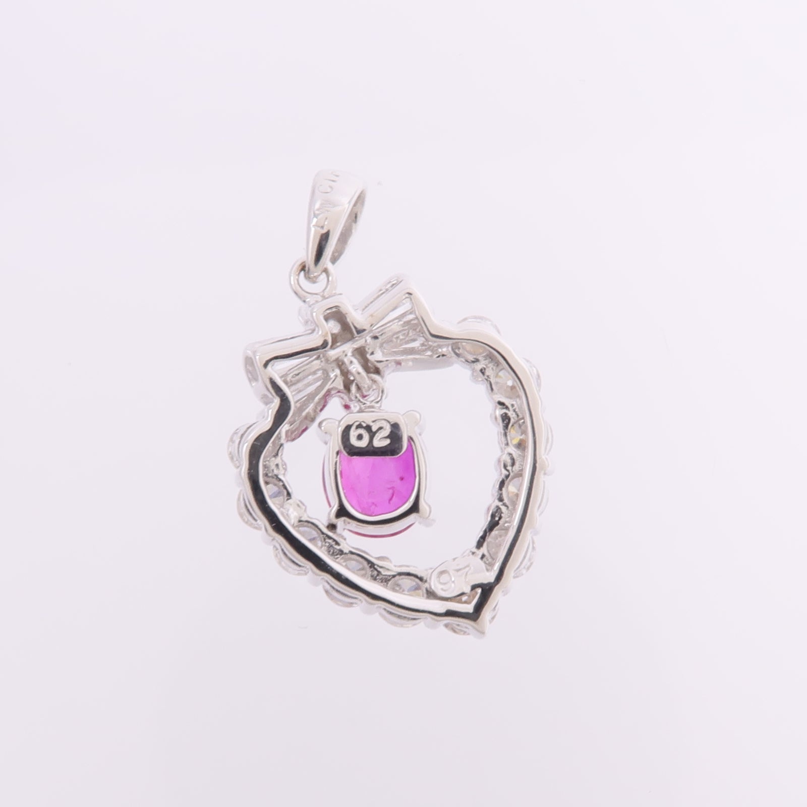 JEWELRY 18K白金Ruby Diamond Pendant Top紅寶石/鑽石吊墜