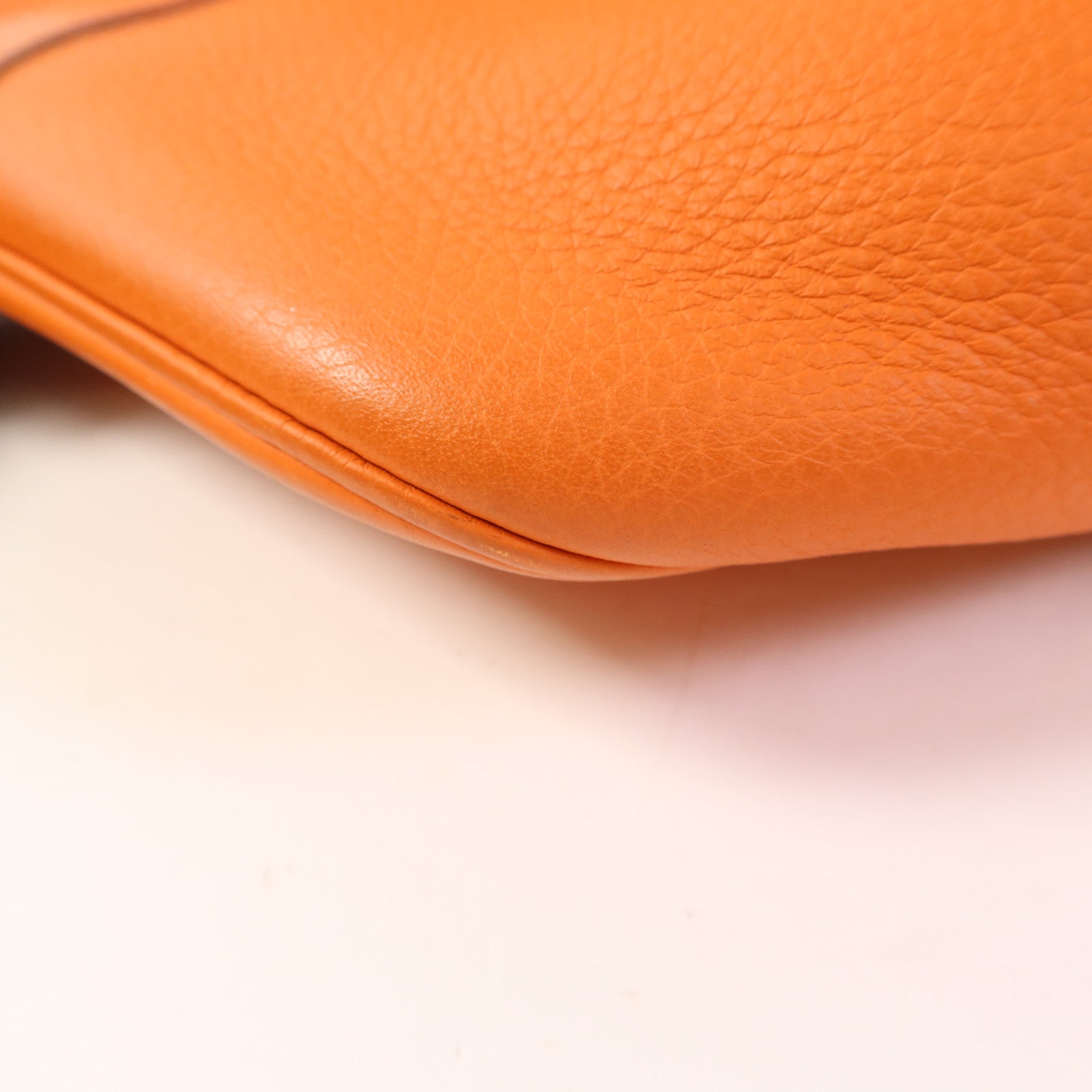 HERMES Clemence皮革Picotin GM銀扣手挽袋Orange