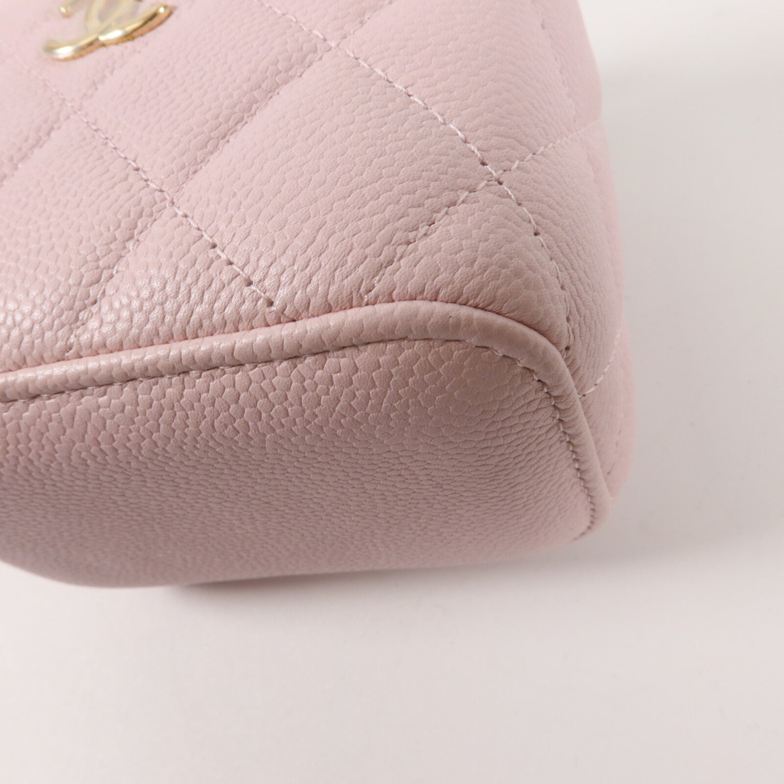 CHANEL Grained Calfskin Mini Vanity Shoulder鏈帶肩背袋