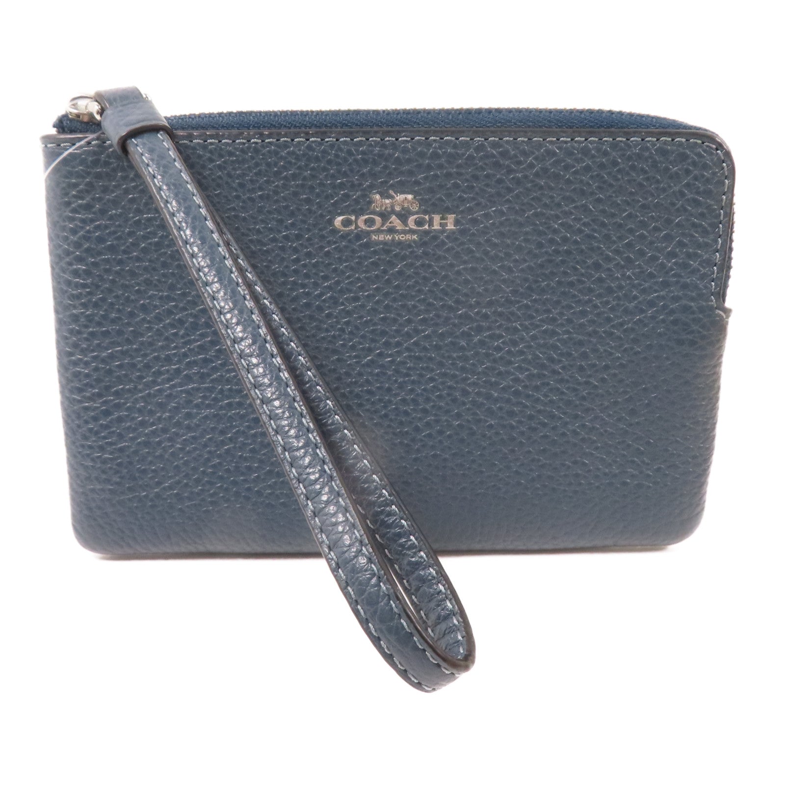 COACH 【激減優惠】牛皮皮革Pouch Wallet銀扣錢包