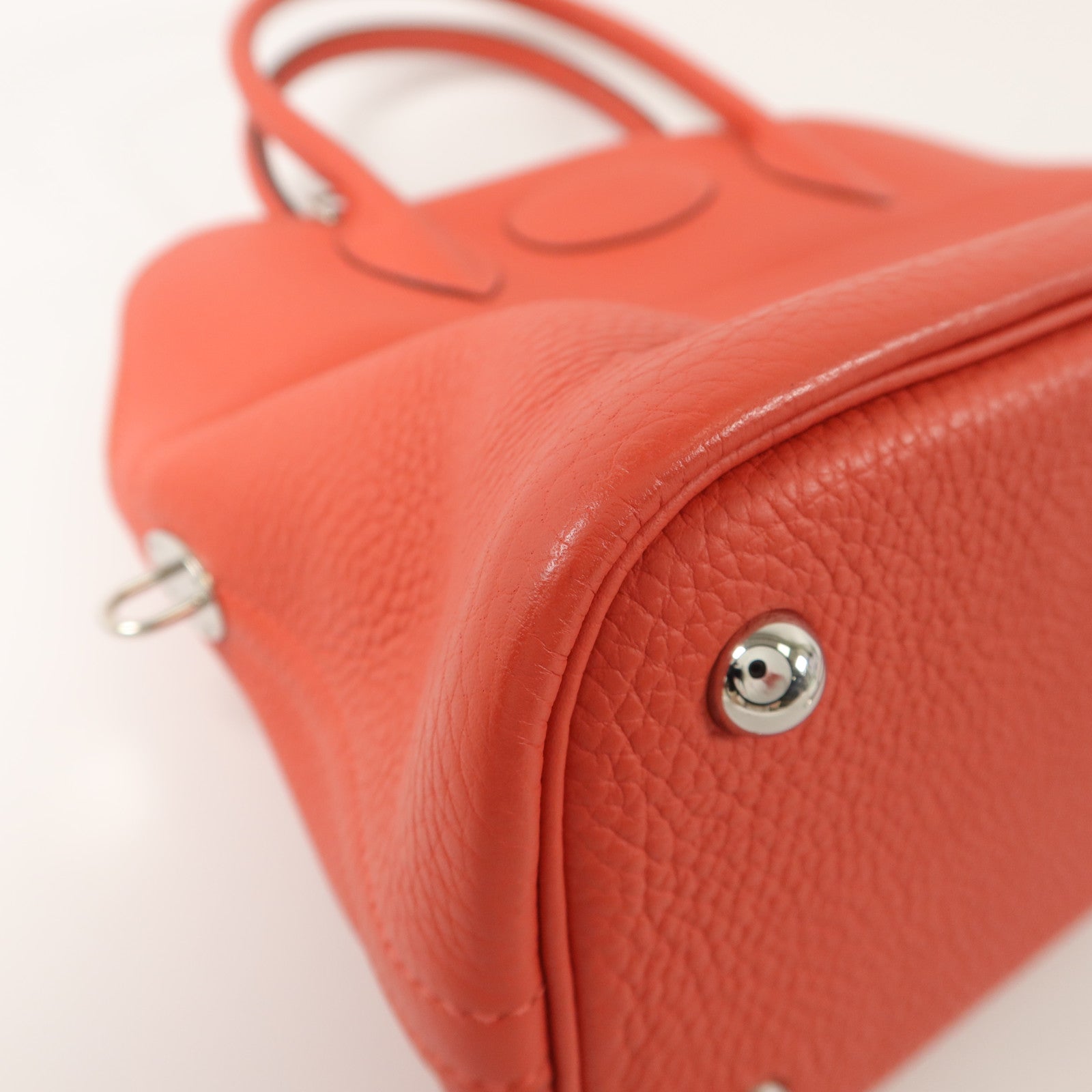 HERMES Togo皮革Bolide 31手挽袋Rouge Pivoine