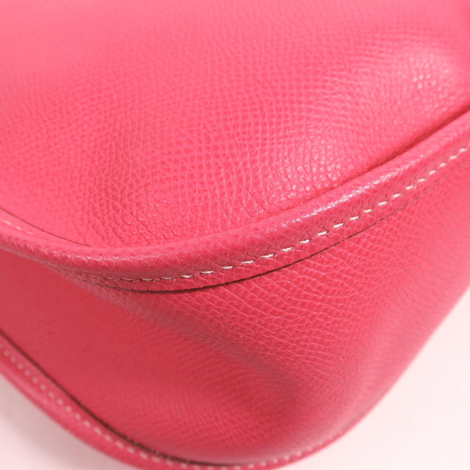 HERMES Epsom皮革Evelyne GM銀扣肩背袋Rose Tyrien