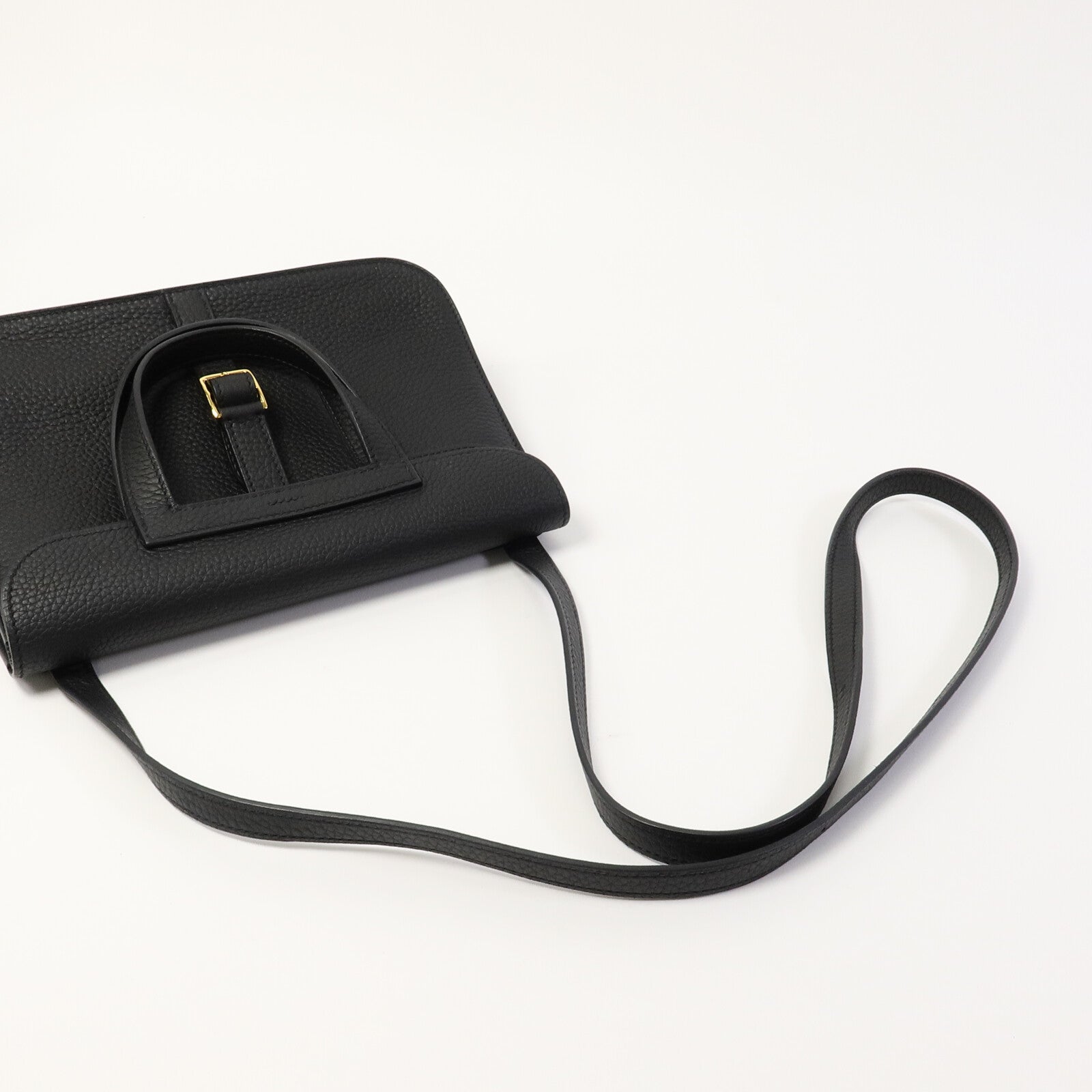 HERMES Clemence皮革Halzan 25肩背袋Noir