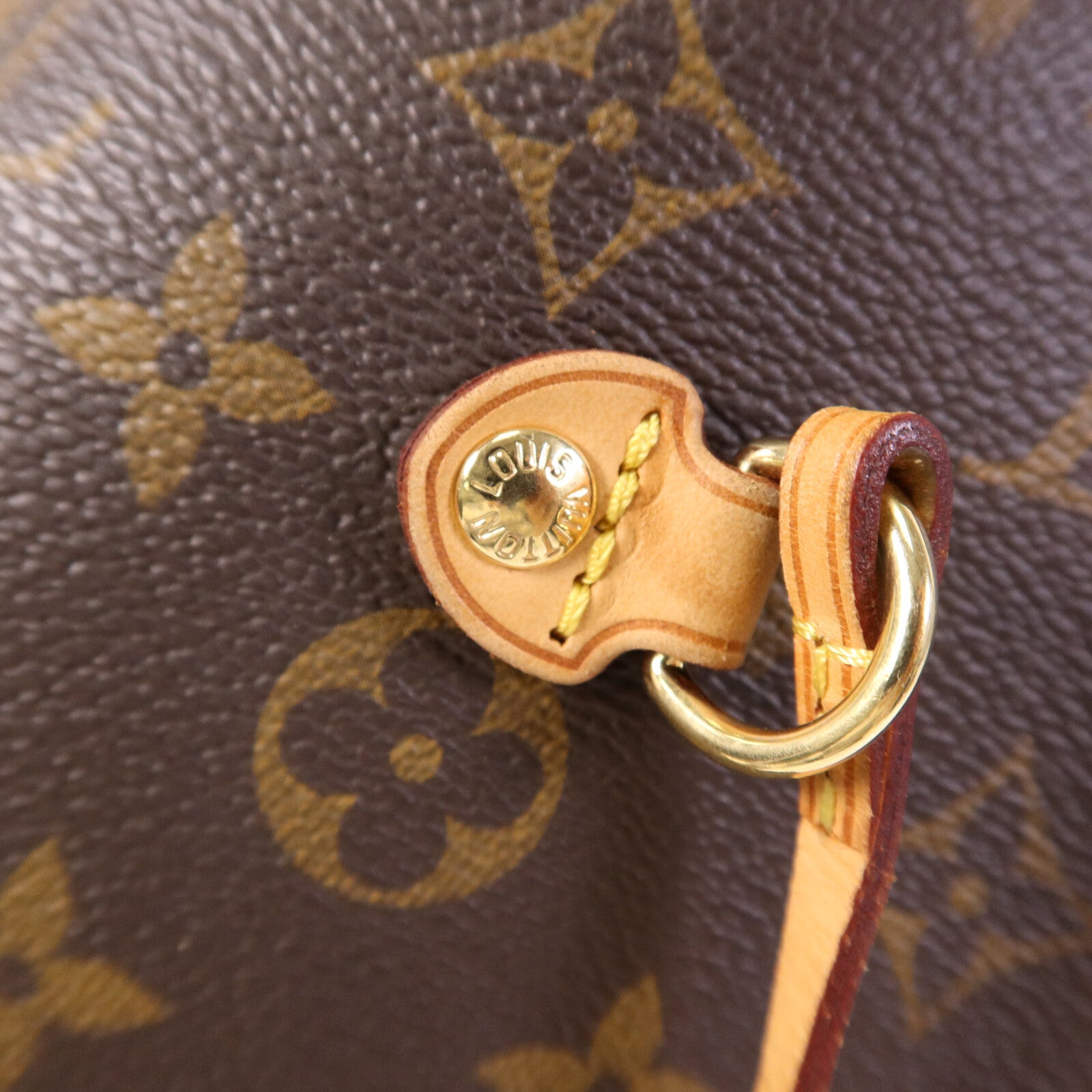 LOUIS VUITTON Monogram Neverfull MM金扣手挽袋