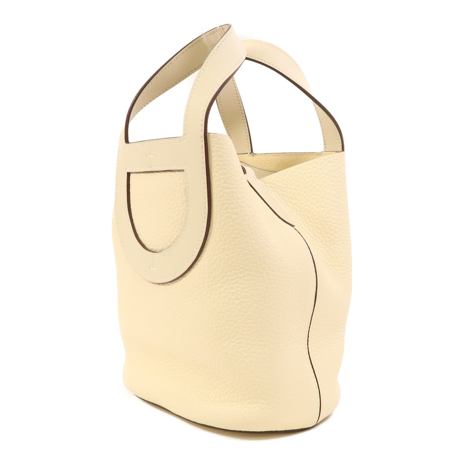 HERMES Clemence皮革In The Loop 18銀扣手挽袋Nata