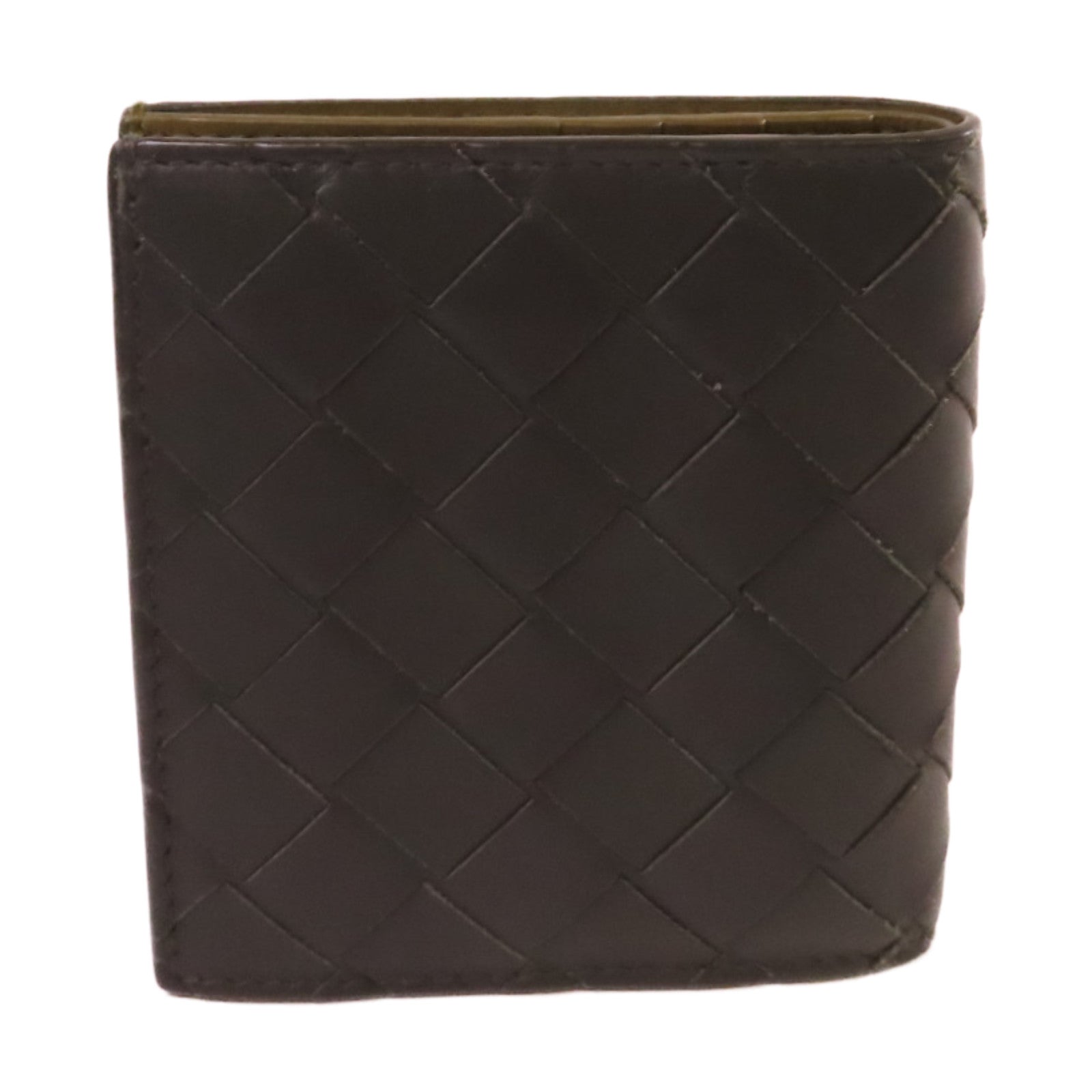 BOTTEGA VENETA 織紋皮革Short Wallet短錢包黑色/軍綠色
