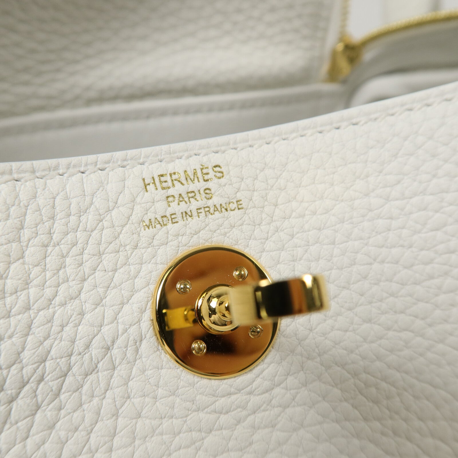 HERMES Clemence皮革Mini Lindy手挽肩背兩用袋New White
